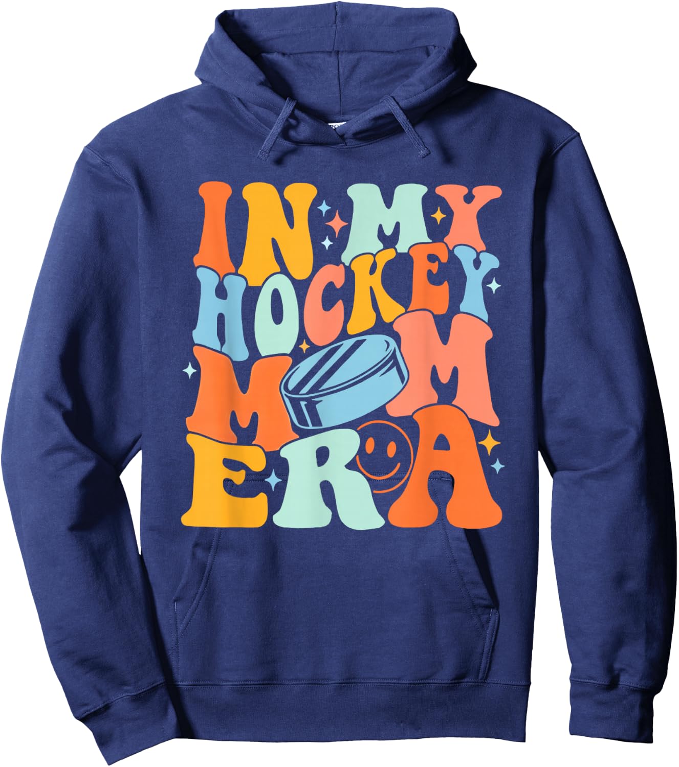 In My Hockey Mom Era Vintage Hoodie - Hoodie | Navy