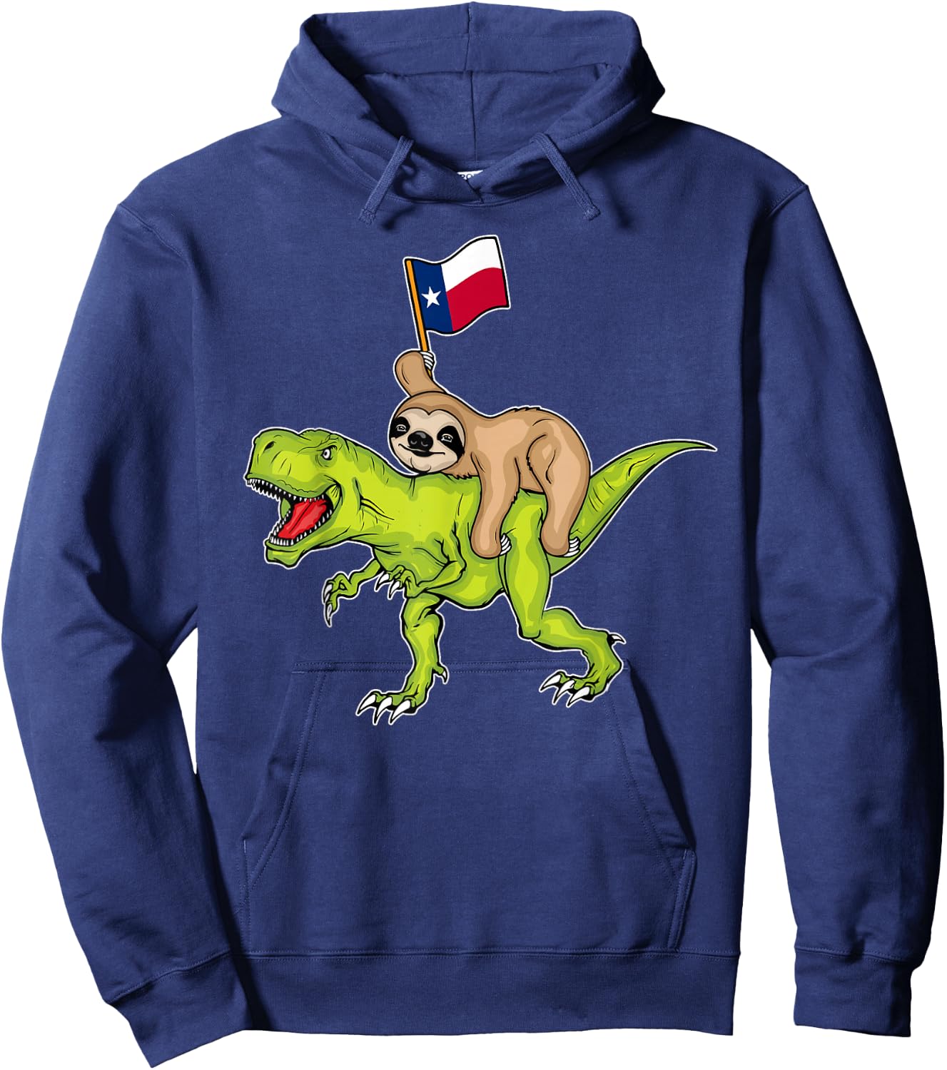 Texas Flag Dinosaur Sloth Lover Kids USA Texas Hoodie - Hoodie | Navy
