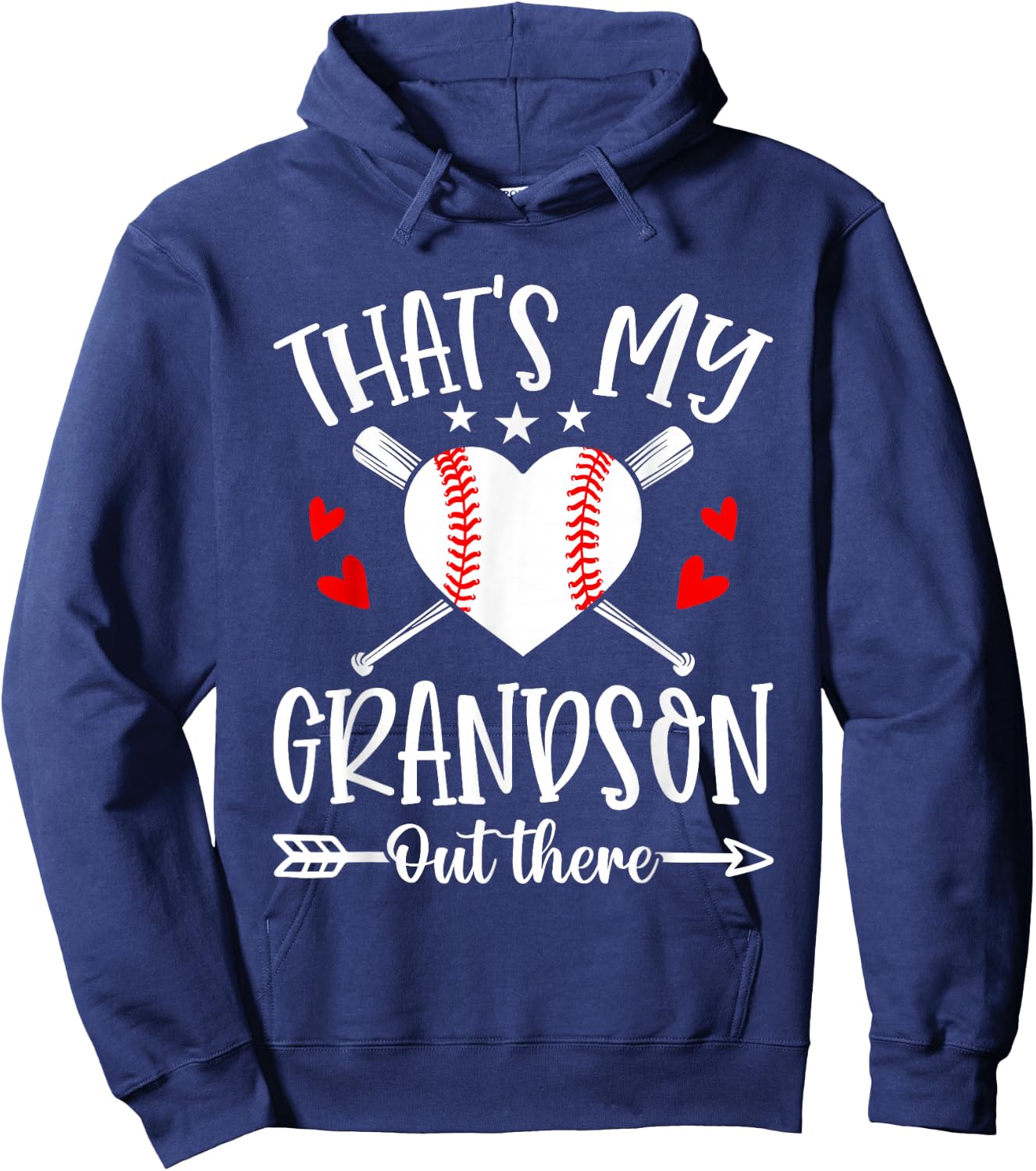 That's My Grandson Out There Baseball Grandma Hoodie - Hoodie | Navy