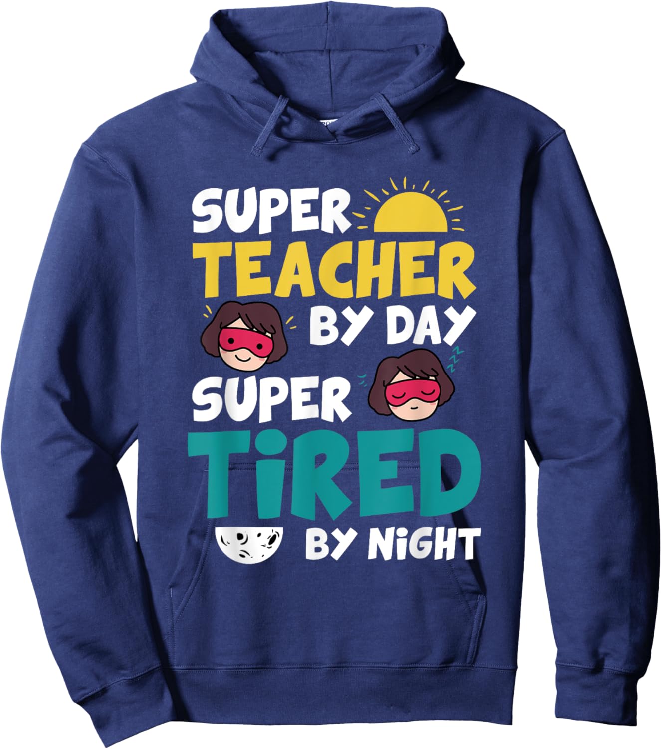 Funny Super Hero Teacher Superheroes Hoodie - Hoodie | Navy