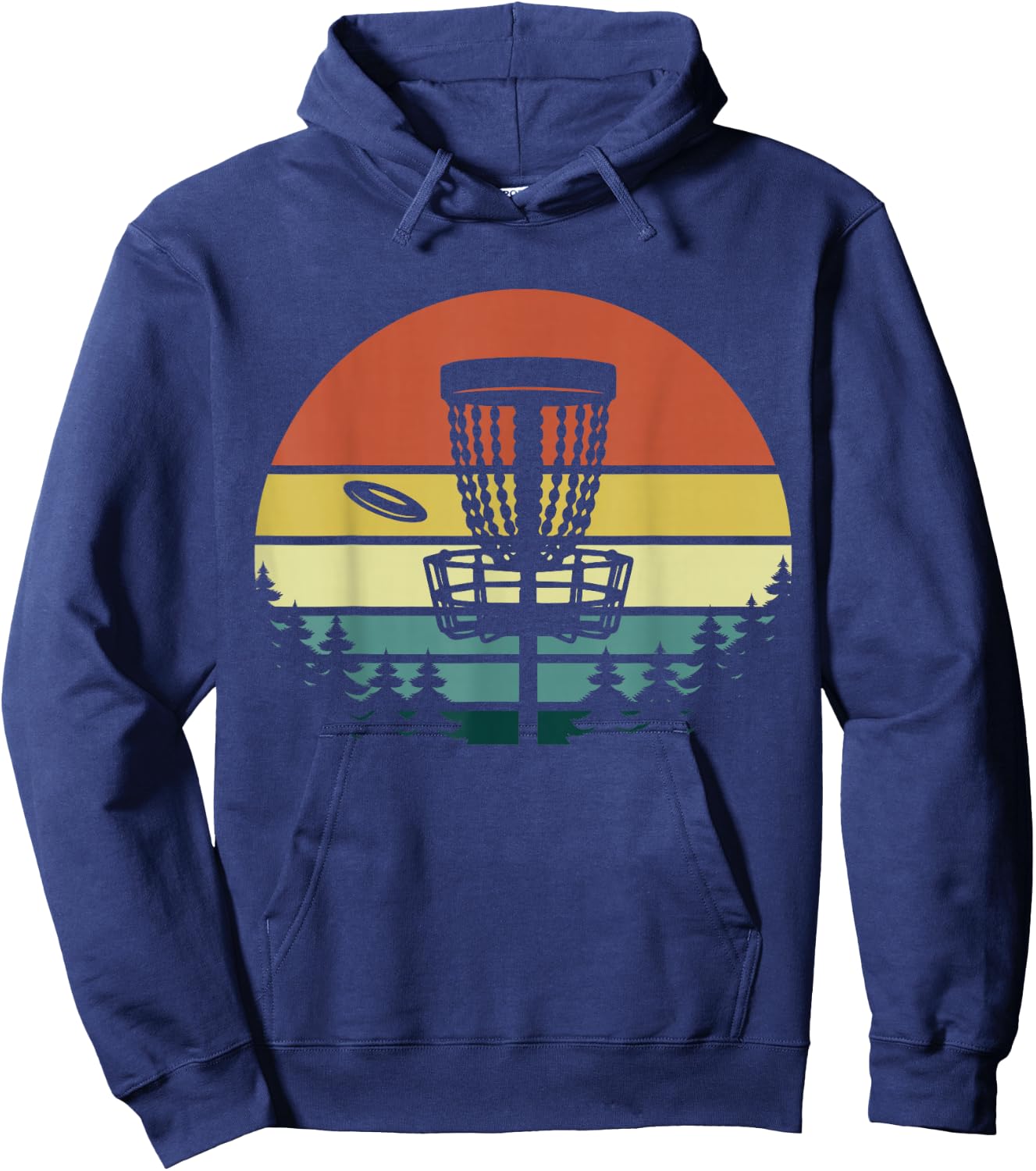 Disc Golf Retro Vintage Sunset Hoodie - Hoodie | Navy