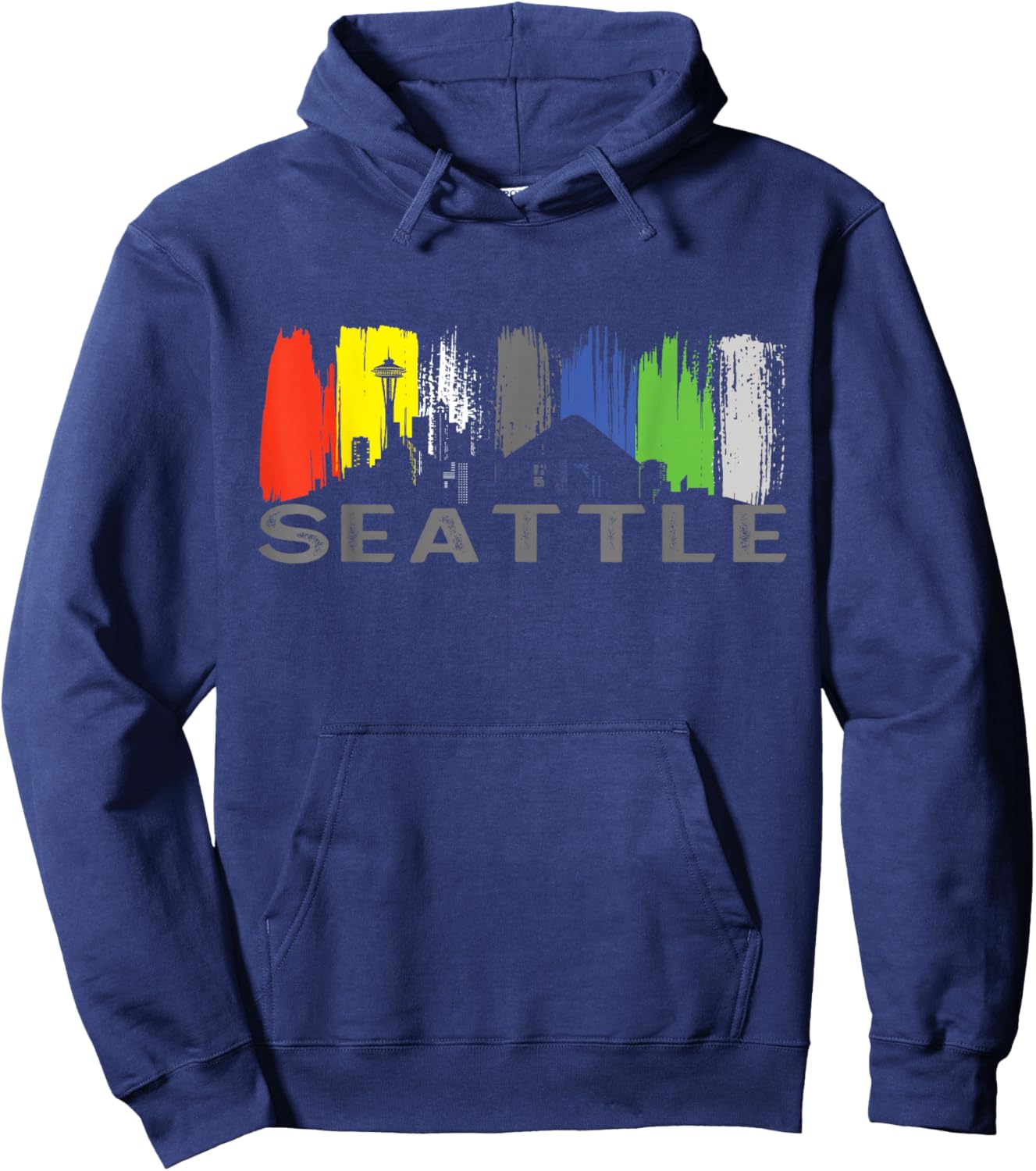City Classic Seattle Skyline Washington Hoodie - Hoodie | Navy