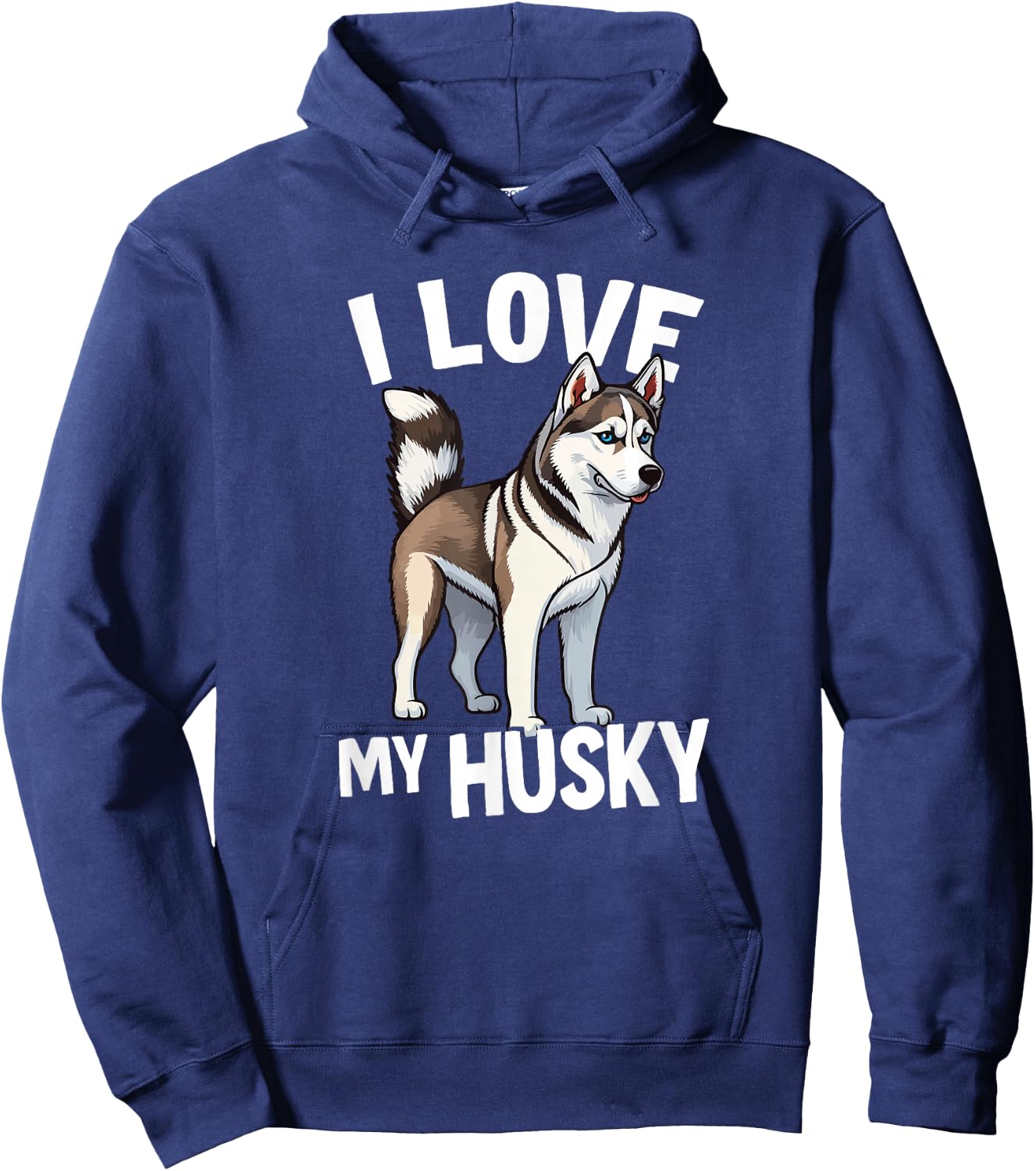 I Love My Husky Hoodie - Hoodie | Navy