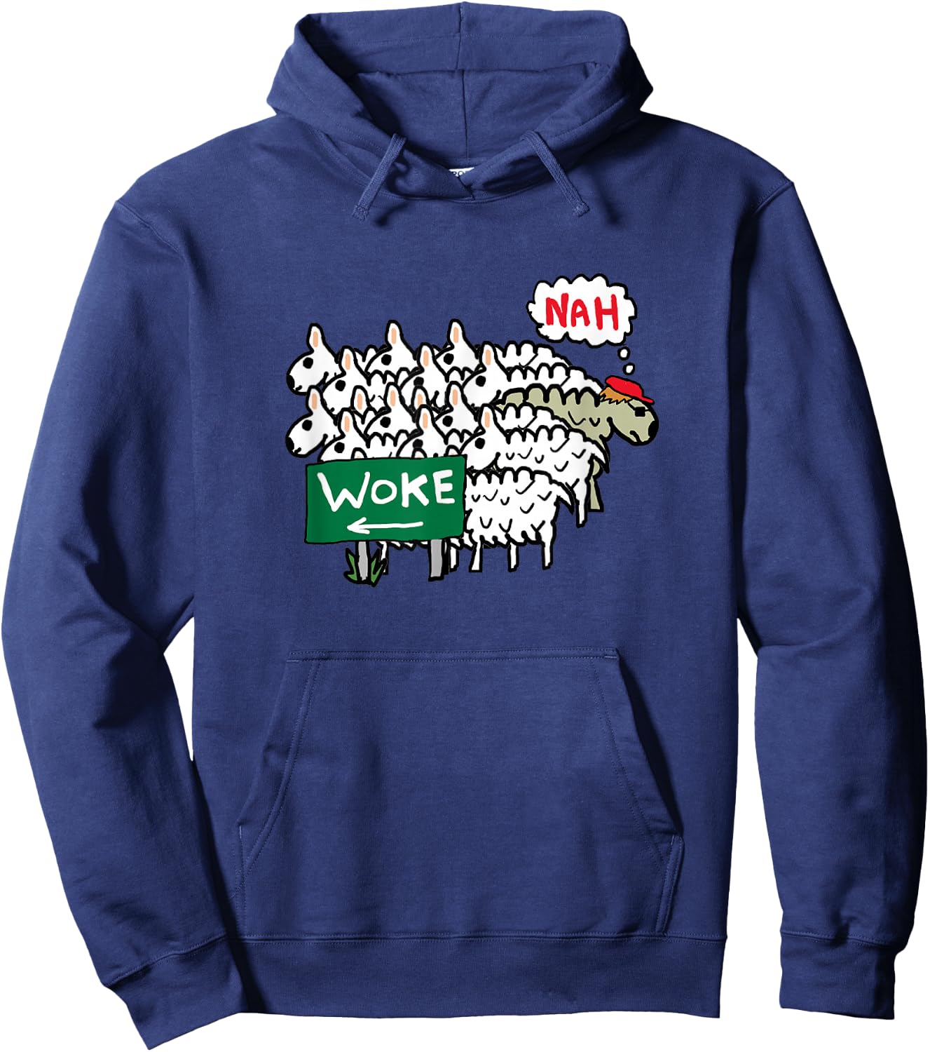Anti Woke Sheep Hoodie - Hoodie | Navy