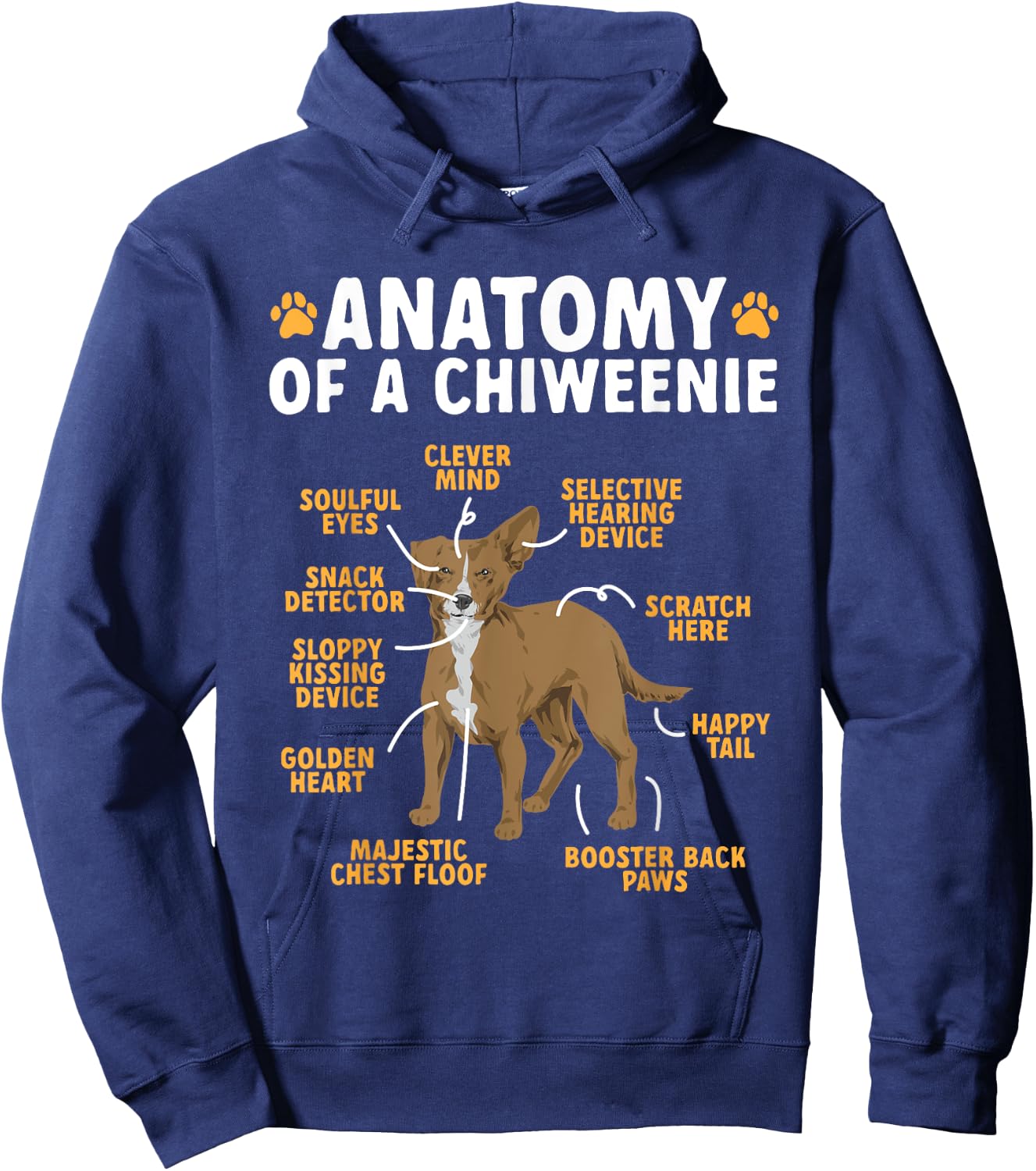 Anatomy Of A Chiweenie Dog Owner Men Women Hoodie - Hoodie | Navy