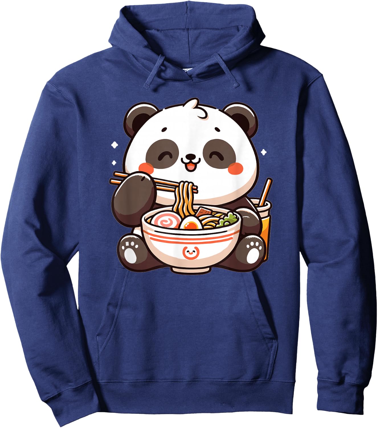Cute Panda Eats Ramen Noodles Pandas Ramen Hoodie - Hoodie | Navy