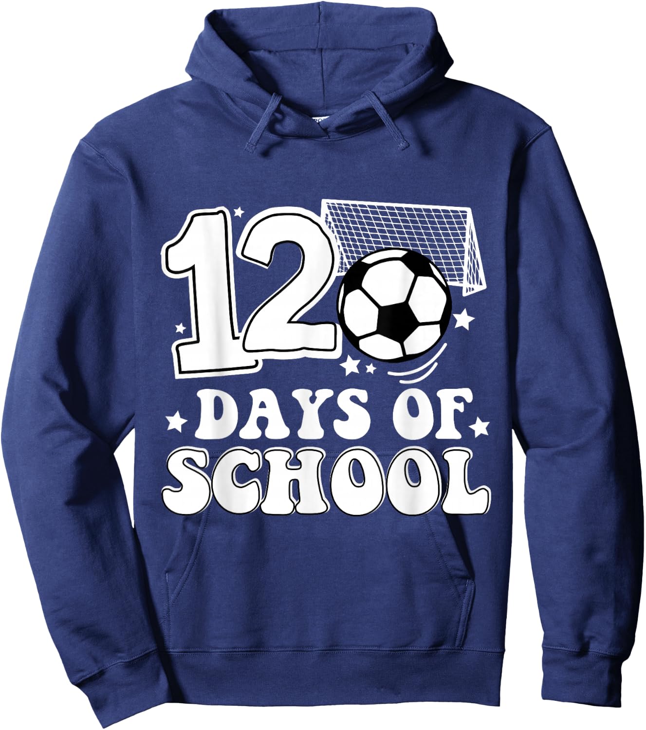 Funny 120 Day of School Soccer Lover Hoodie - Hoodie | Navy