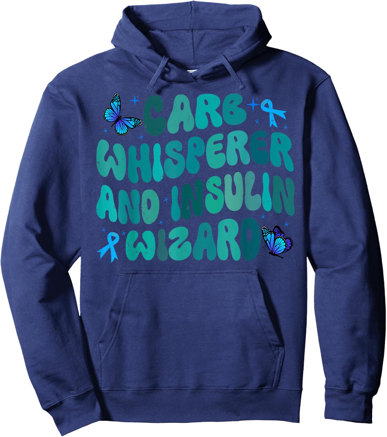 Carb Whisperer And Insulin Wizard Hoodie - Hoodie | Navy