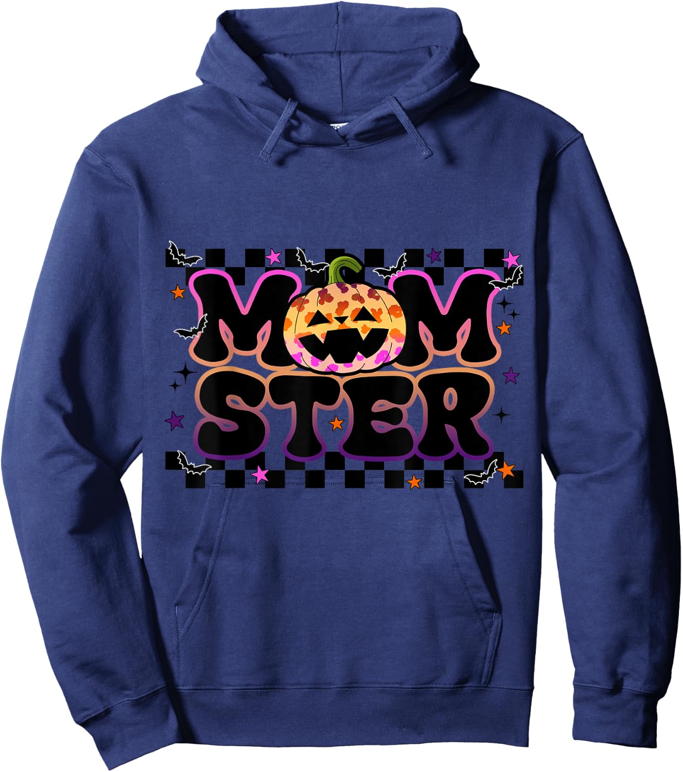 Funny Momster Shirt Halloween Pumpkin Mom Ster Hoodie - Hoodie | Navy