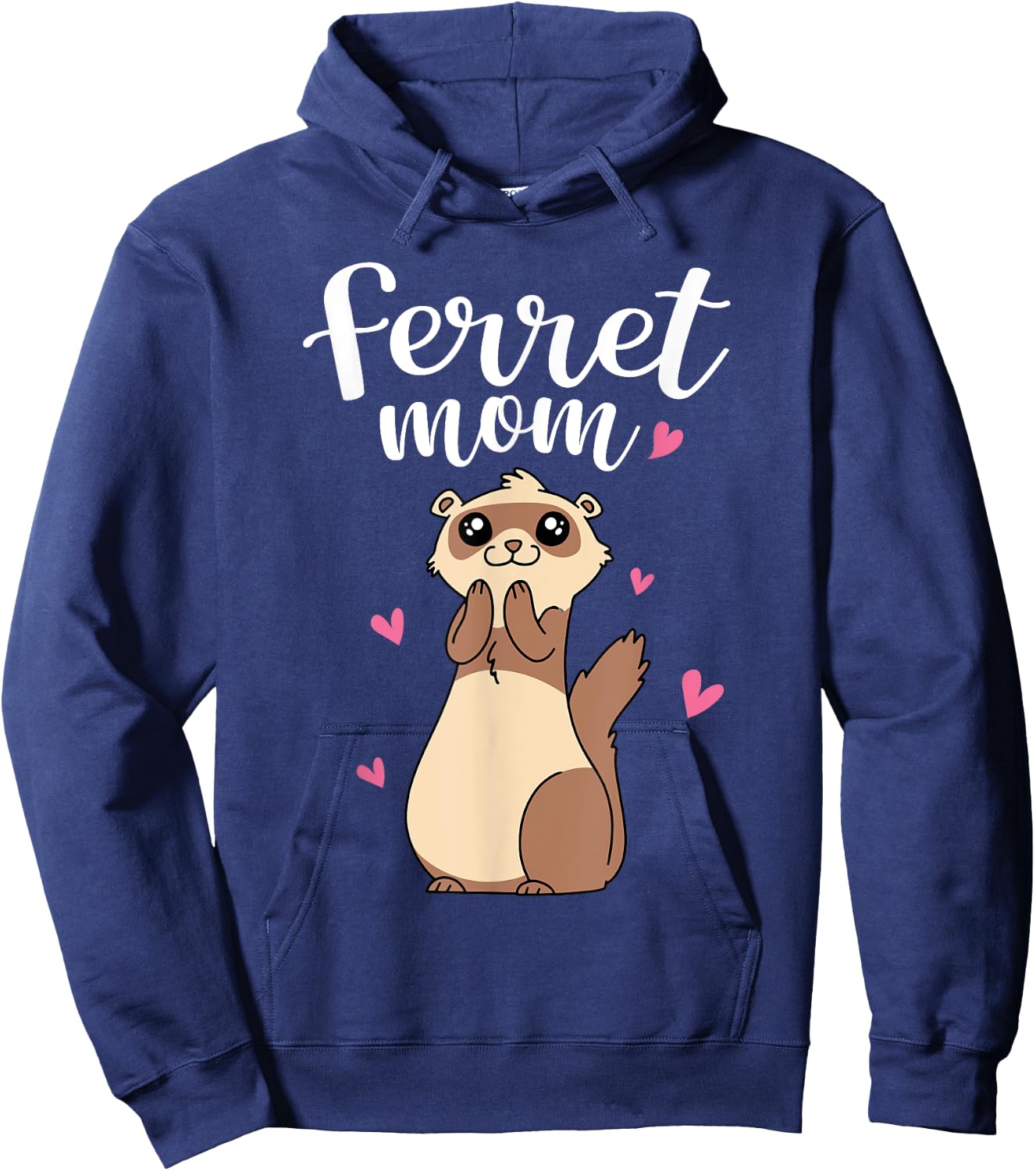 Mother's Day Cute Women Weasel Ferret Mom Hoodie - Hoodie | Navy