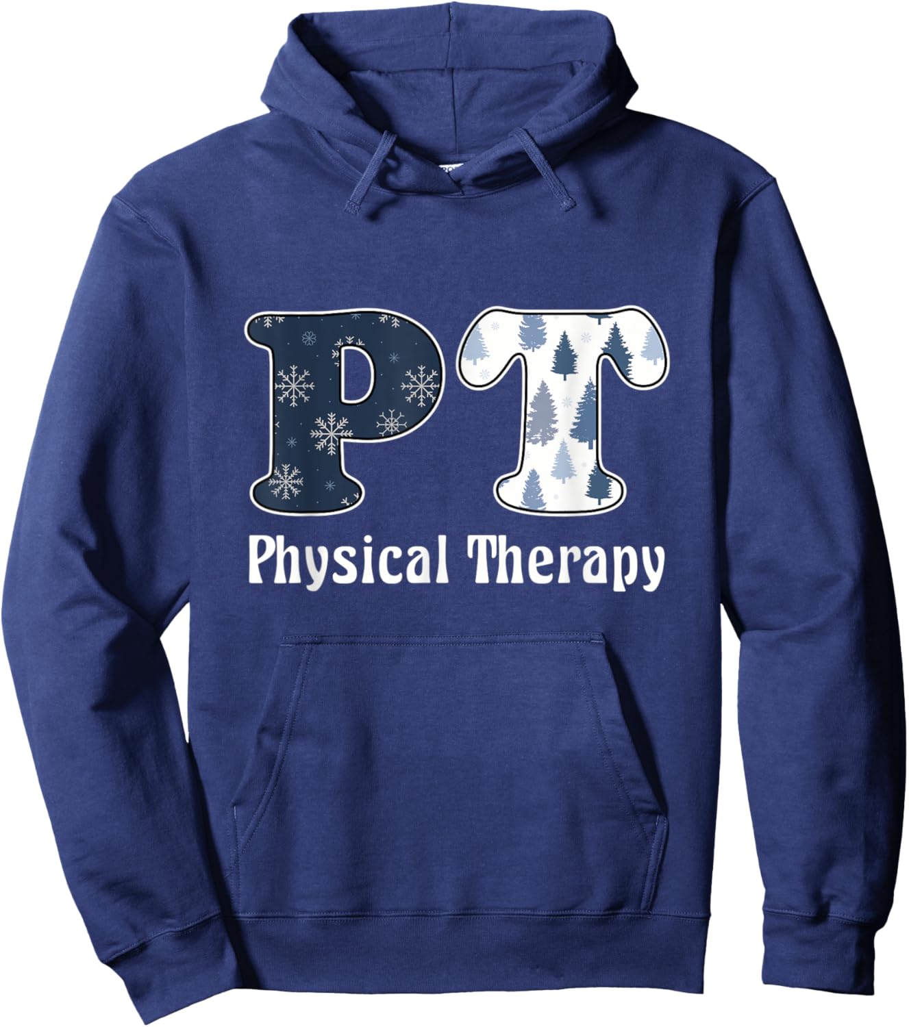 PT Snowflakes Christmas Physical Therapy Hoodie - Hoodie | Navy