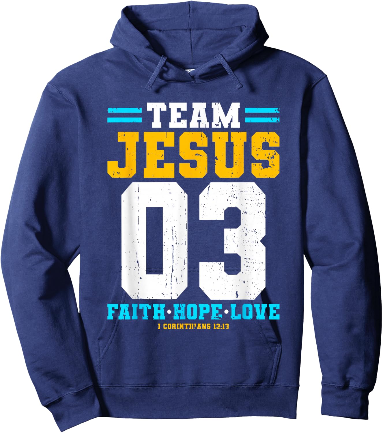 Christian - Team Jesus 03 Faith Hope Love Hoodie - Hoodie | Navy