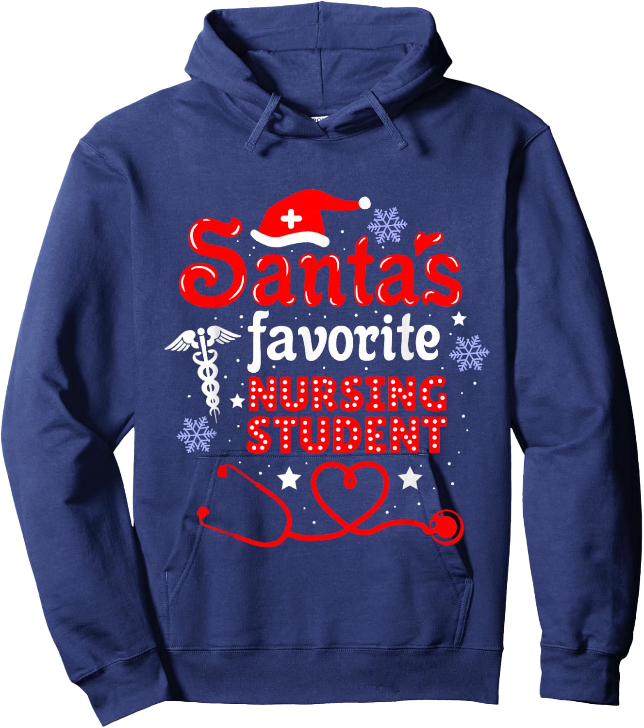 Santas Favorite Nursing Student Christmas Hoodie - Hoodie | Navy