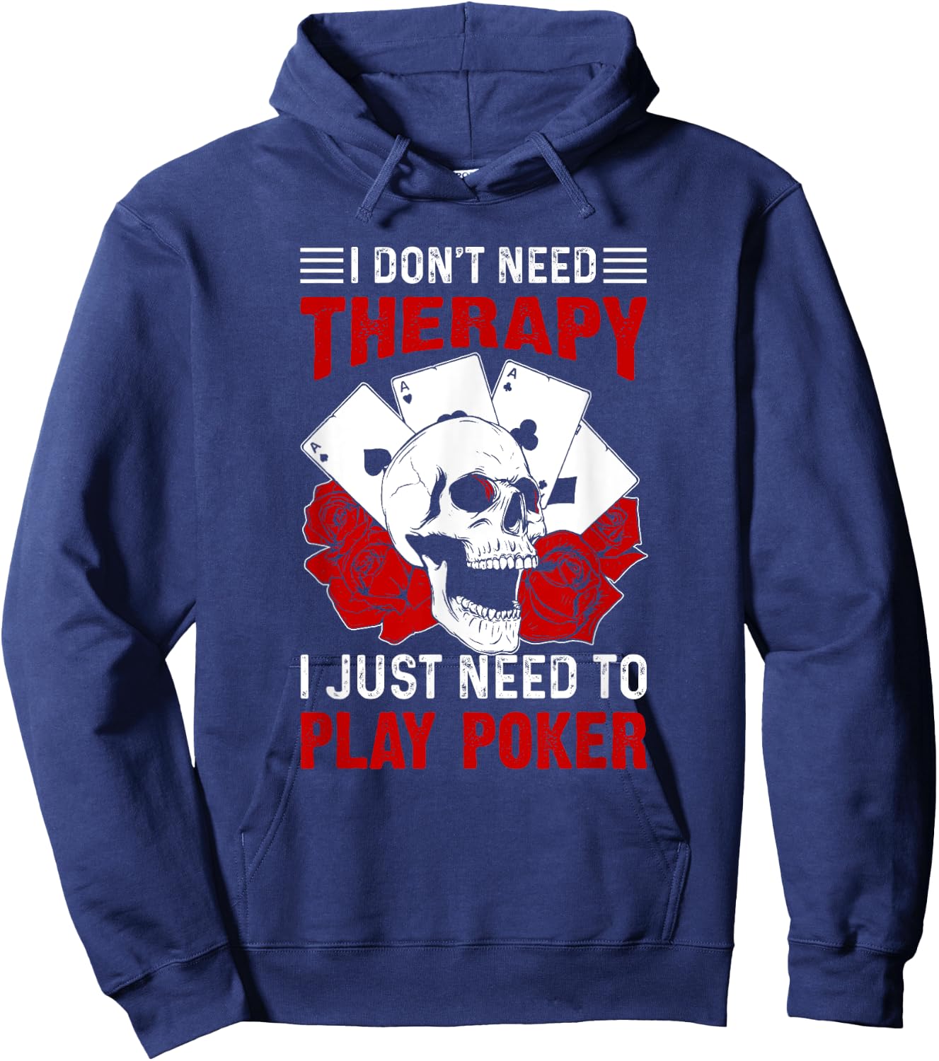 Funny Poker Card Player Casino Gambler Poker Hoodie - Hoodie | Navy