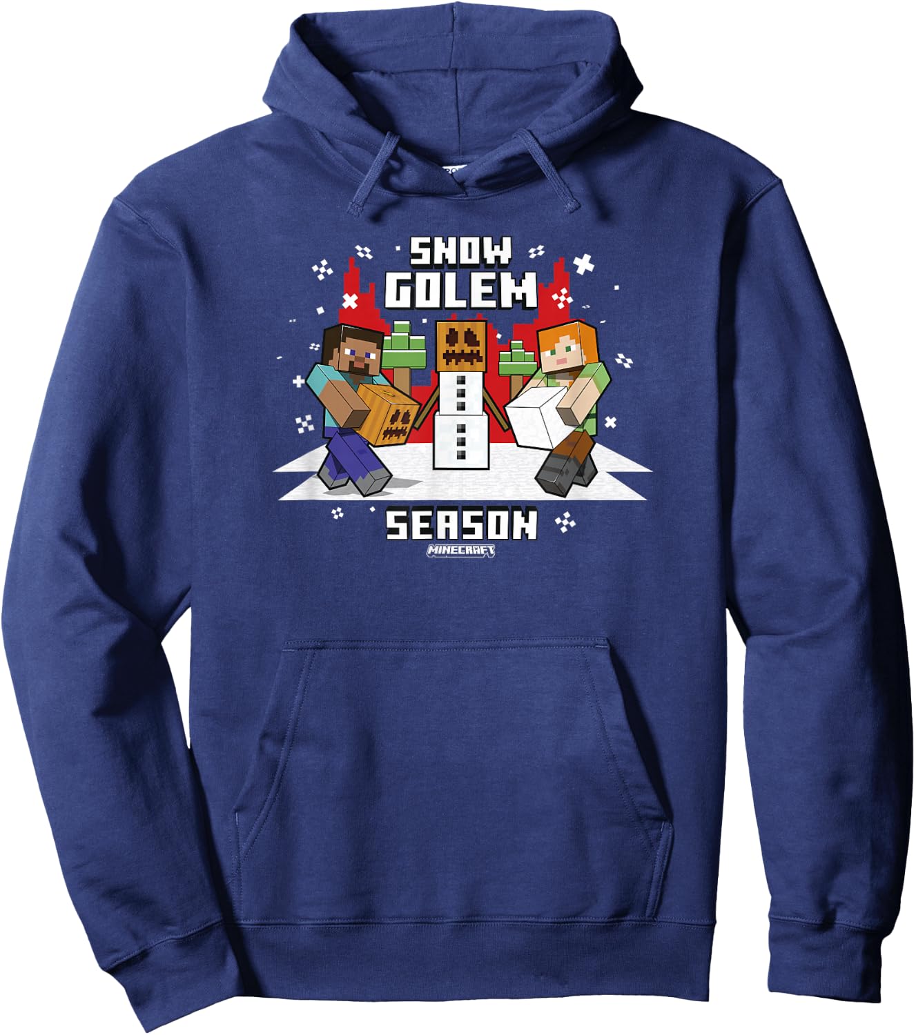 Minecraft Christmas Snow Golem Season Hoodie - Hoodie | Navy