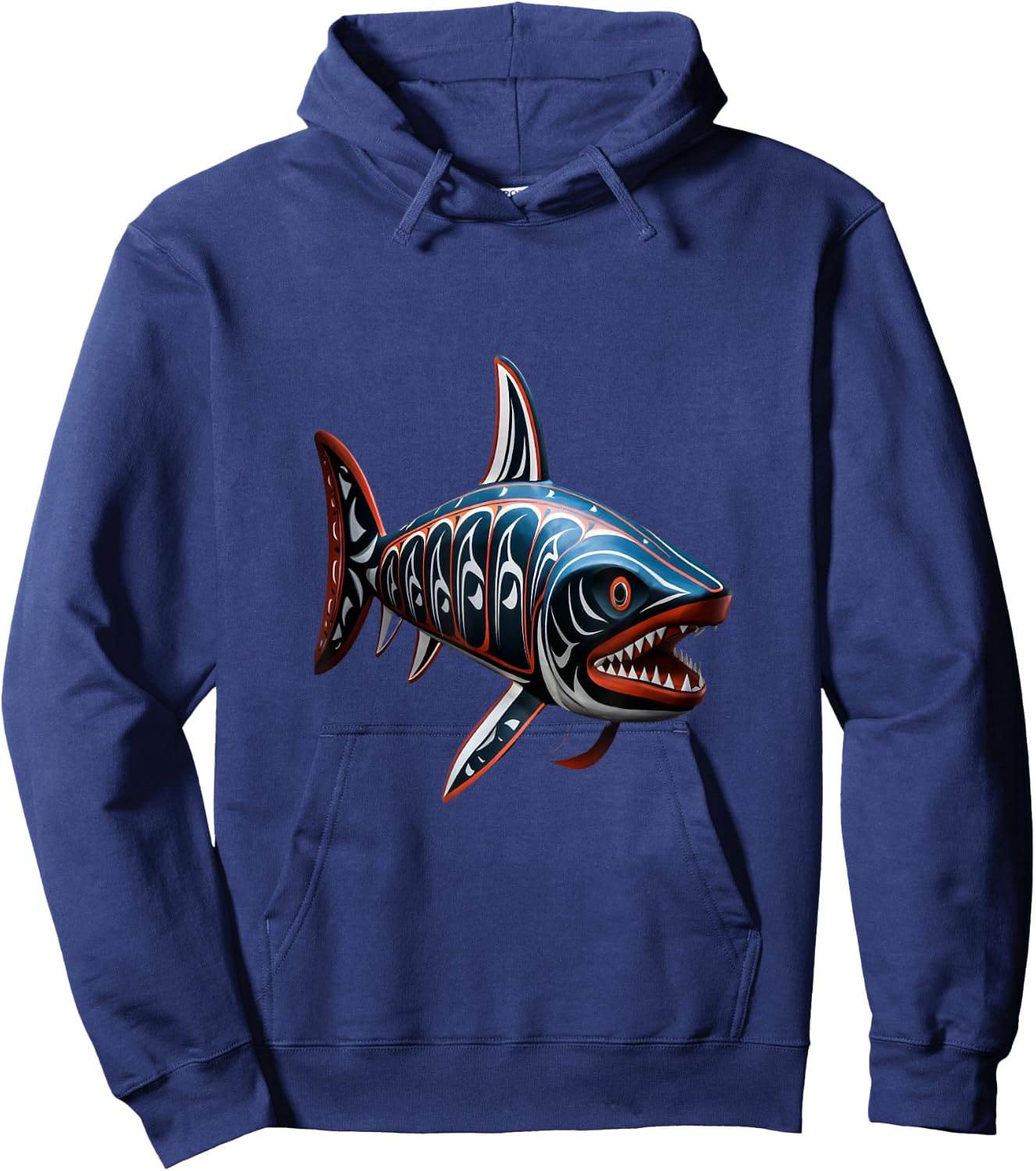 Shark Haida Totem Art Indian Indigenous Tribal Hoodie - Hoodie | Navy