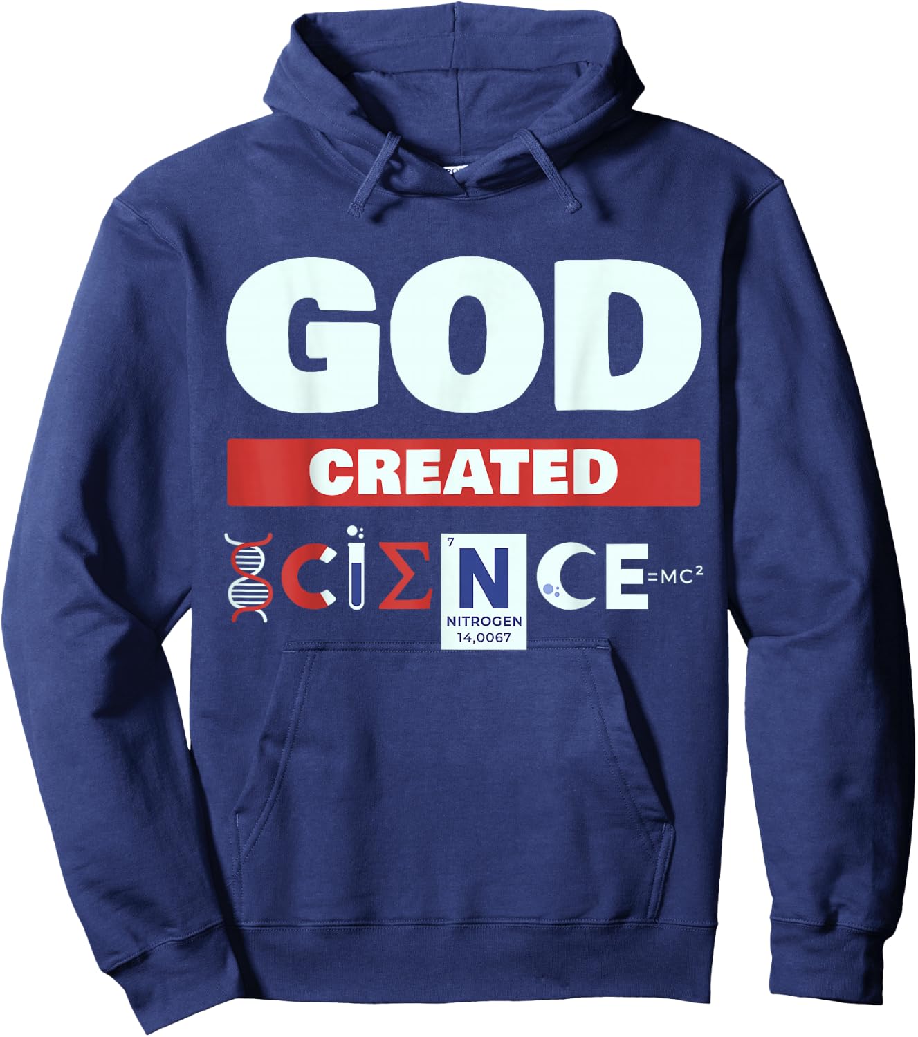 God Created Science - Christian Hoodie - Hoodie | Navy