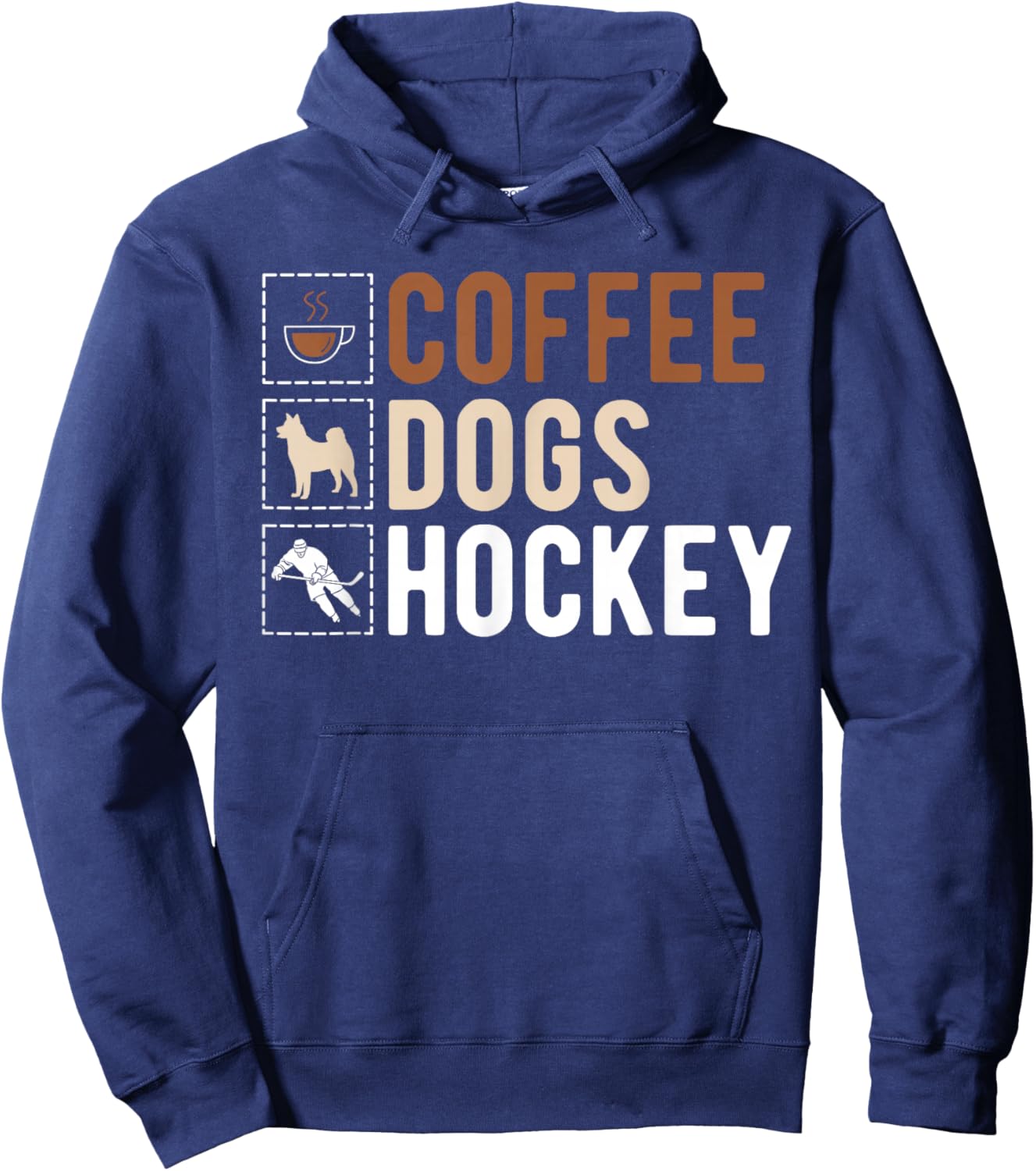 Coffee Dogs Hockey Ice Hockey Player Hoodie - Hoodie | Navy