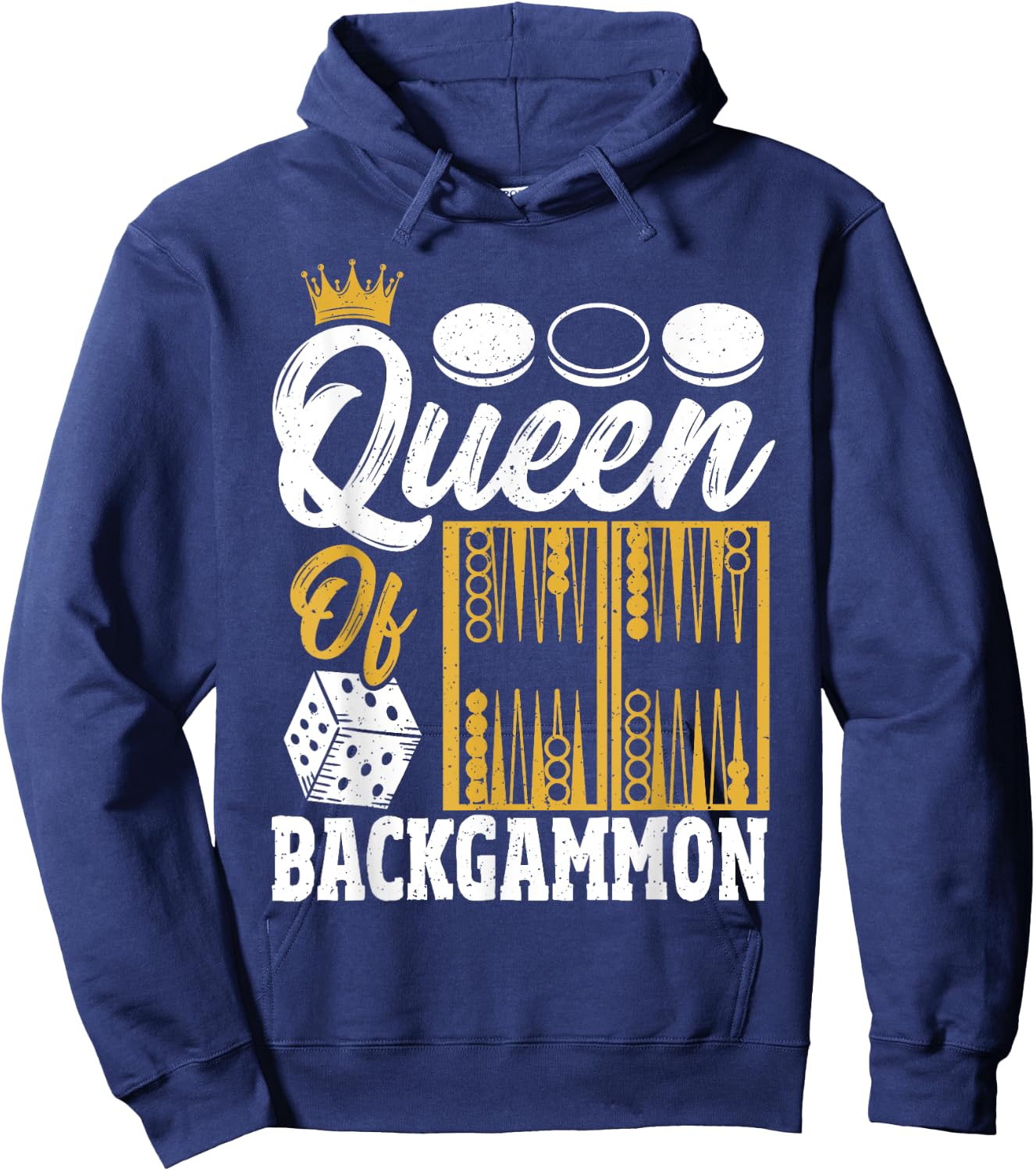 Queen Of Backgammon Hoodie - Hoodie | Navy