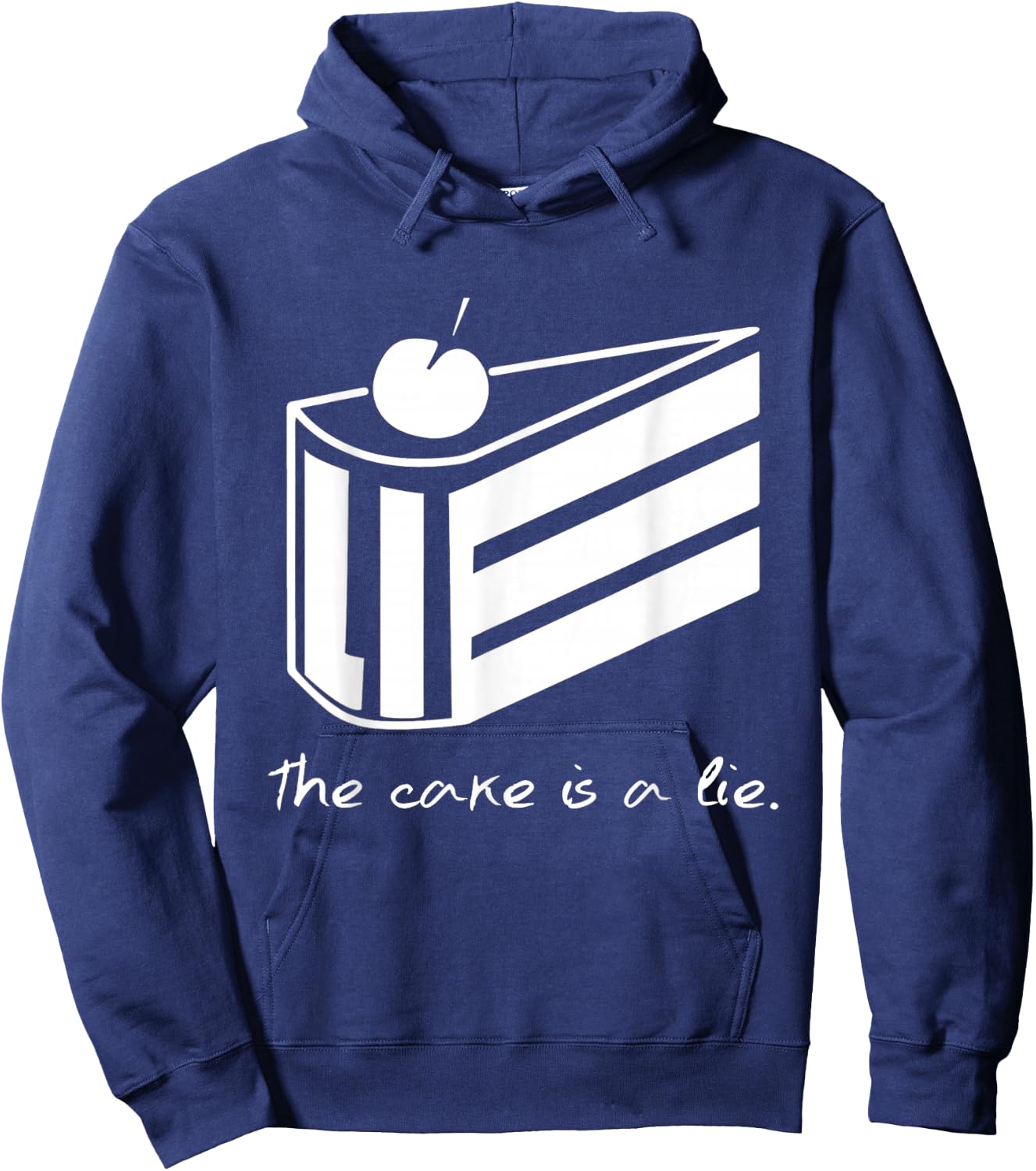 The Cake Is A Lie Portal - -Adults, Black, S Hoodie - Hoodie | Navy