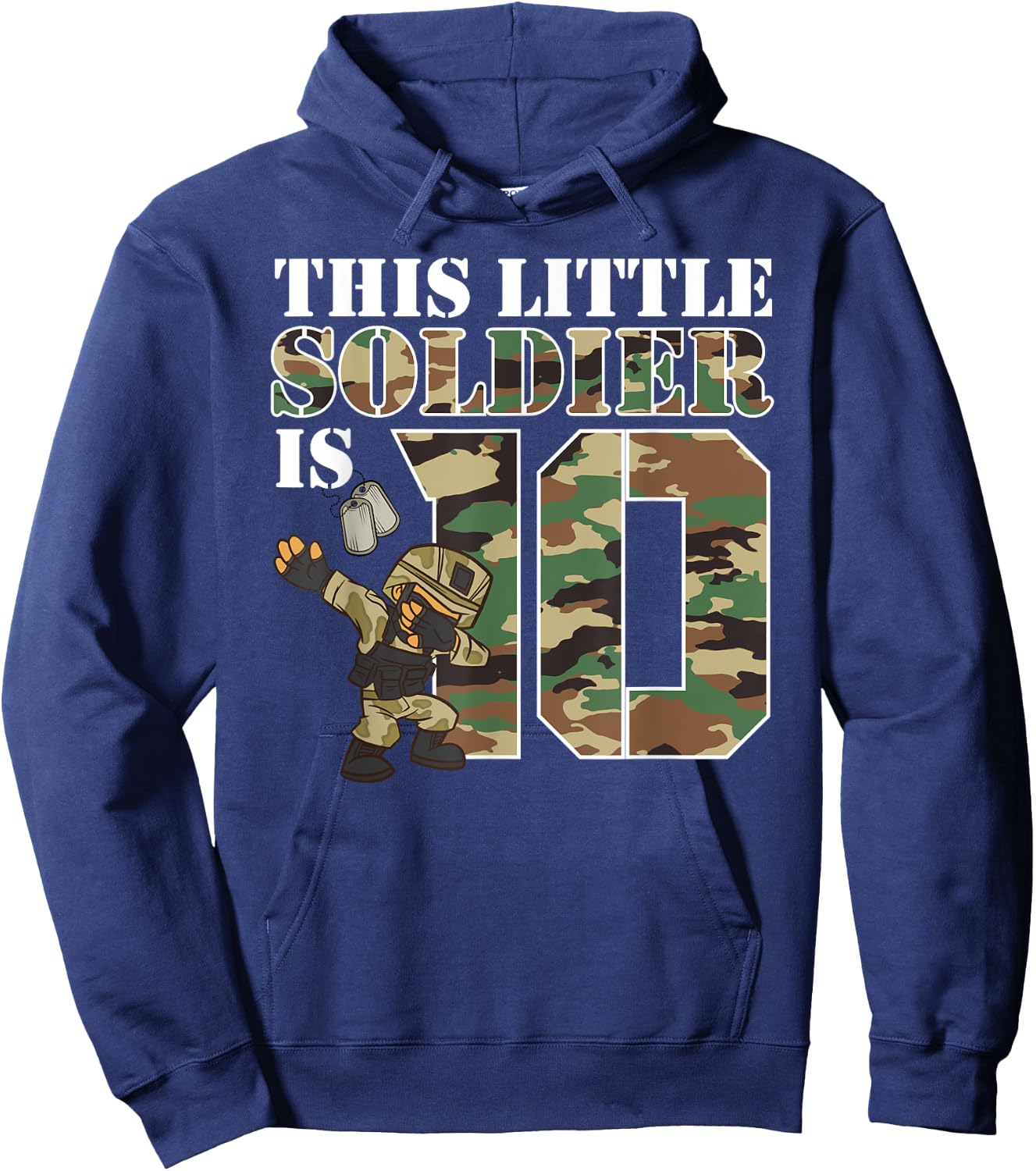10 Year Old Boy Military Army 10th Birthday Boy Hoodie - Hoodie | Navy
