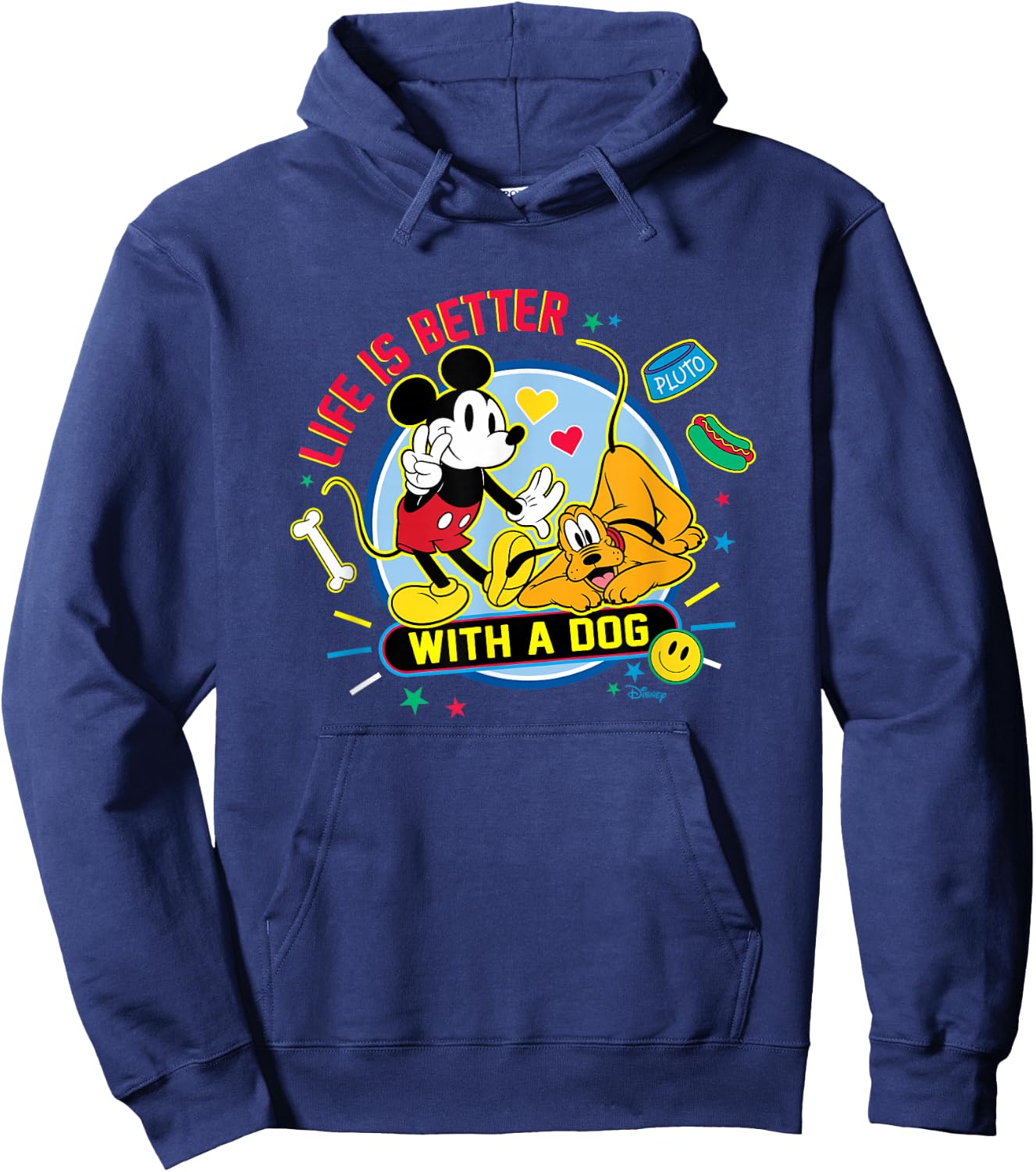 Mickey & Pluto - Life Is Better With A Dog Hoodie - Hoodie | Navy