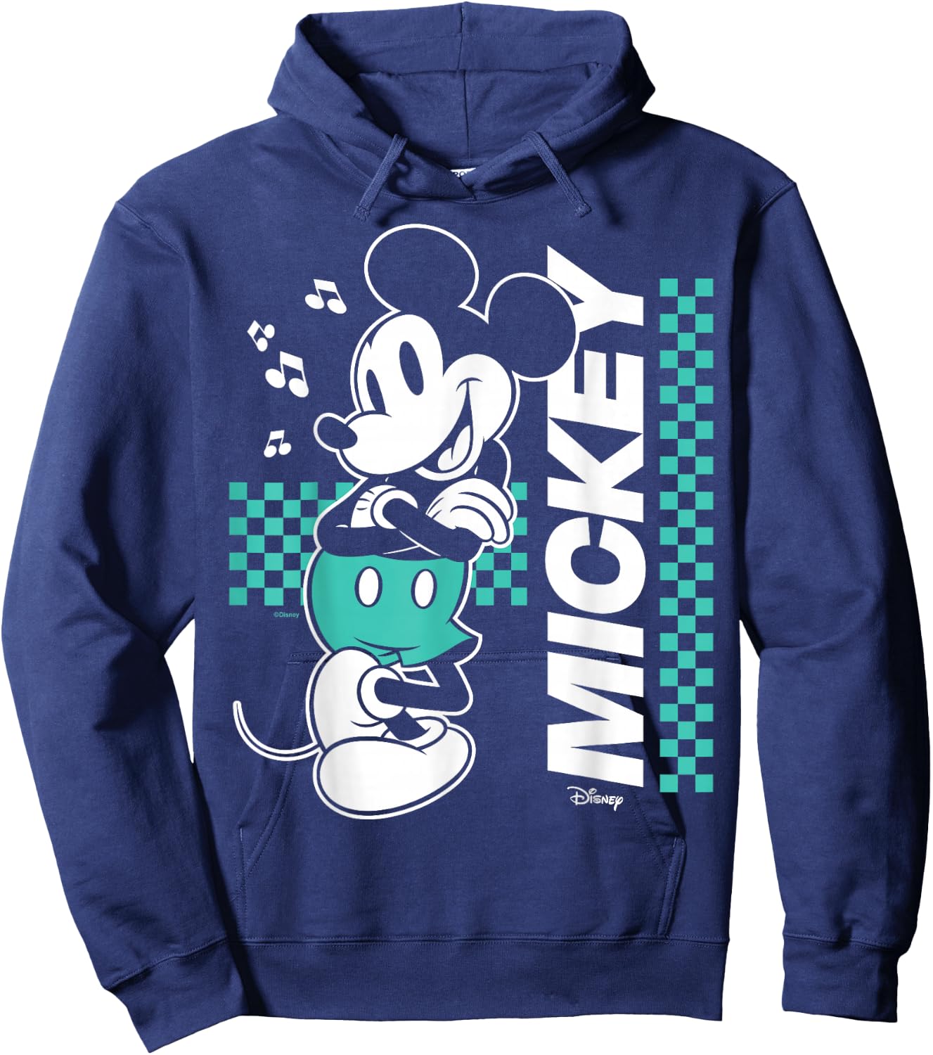 Disney - Mickey Checkered Character Art Hoodie - Hoodie | Navy