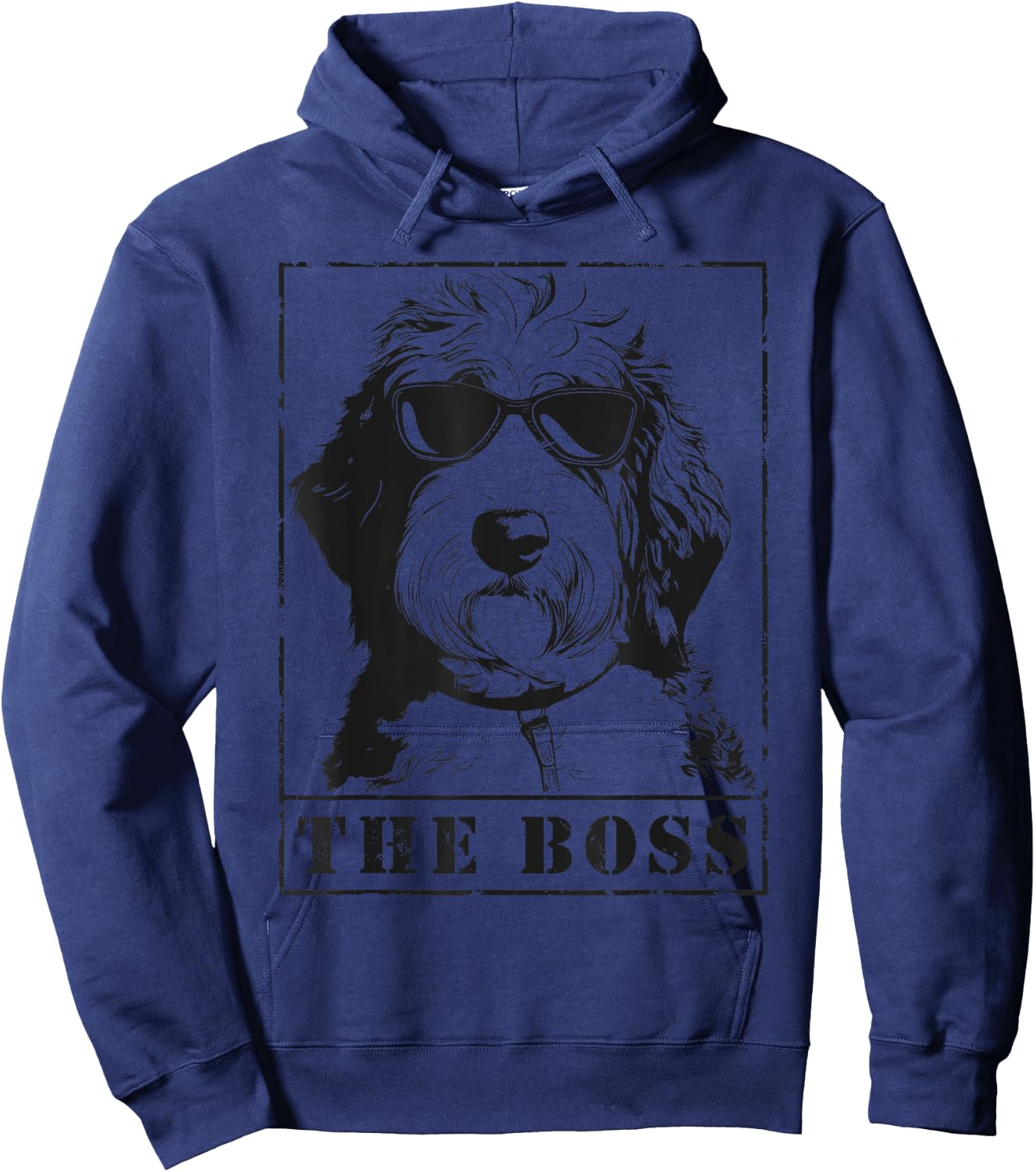 The Funny Sheepadoodle Boss Mom Dad Dog Lover Hoodie - Hoodie | Navy