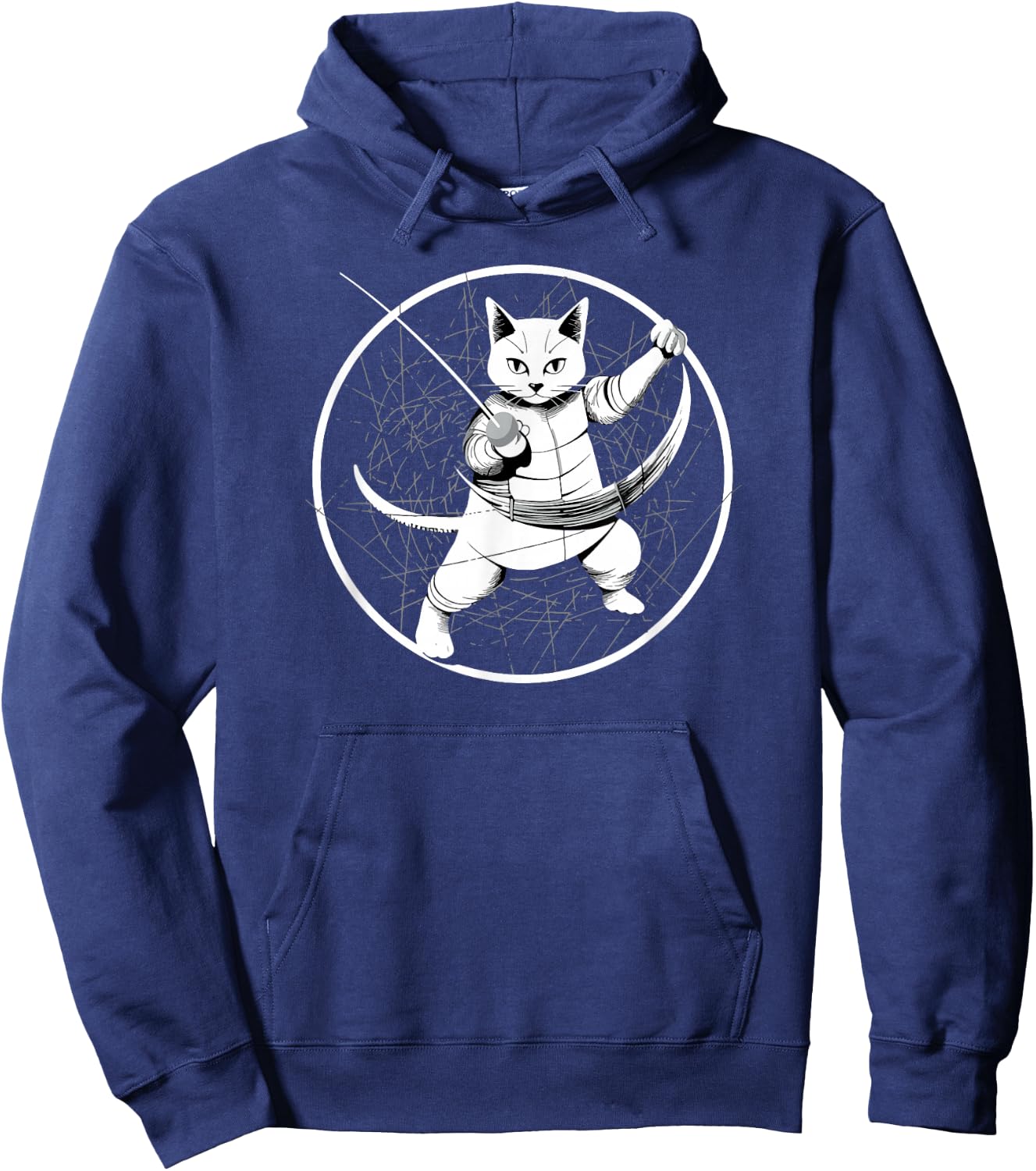 Fencing Game gamer fencer sport fencing Cat Hoodie - Hoodie | Navy