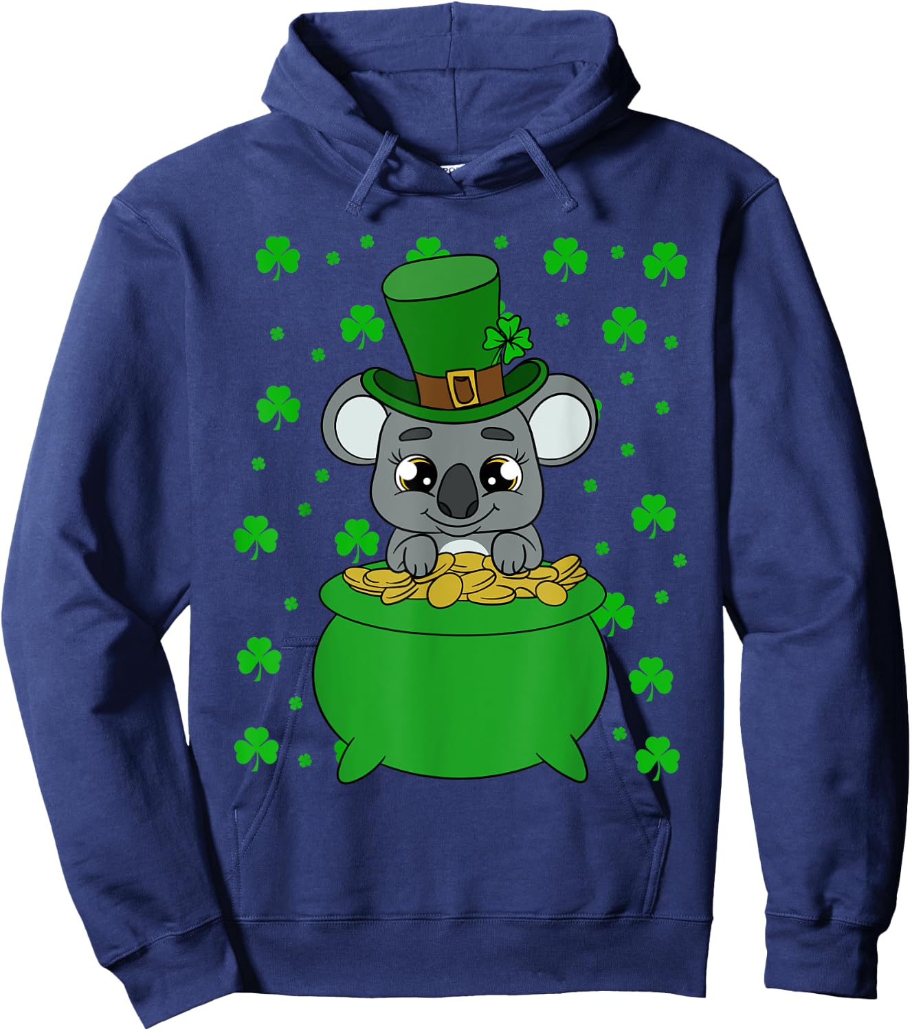 Cute Koala Shamrocks Saint Patrick's Day Hoodie - Hoodie | Navy