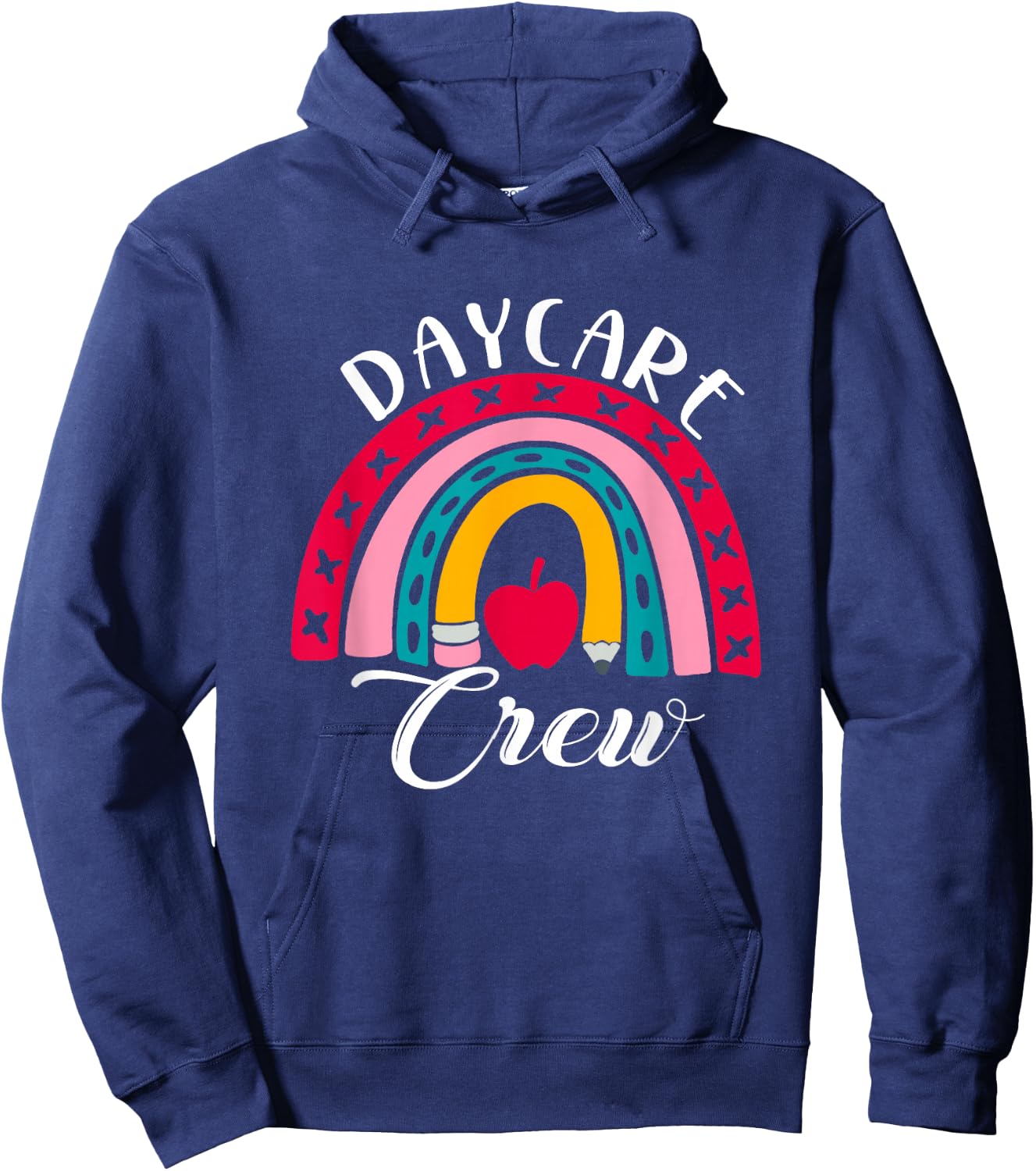 Daycare Crew Child Care Worker Provider Rainbow Hoodie - Hoodie | Navy