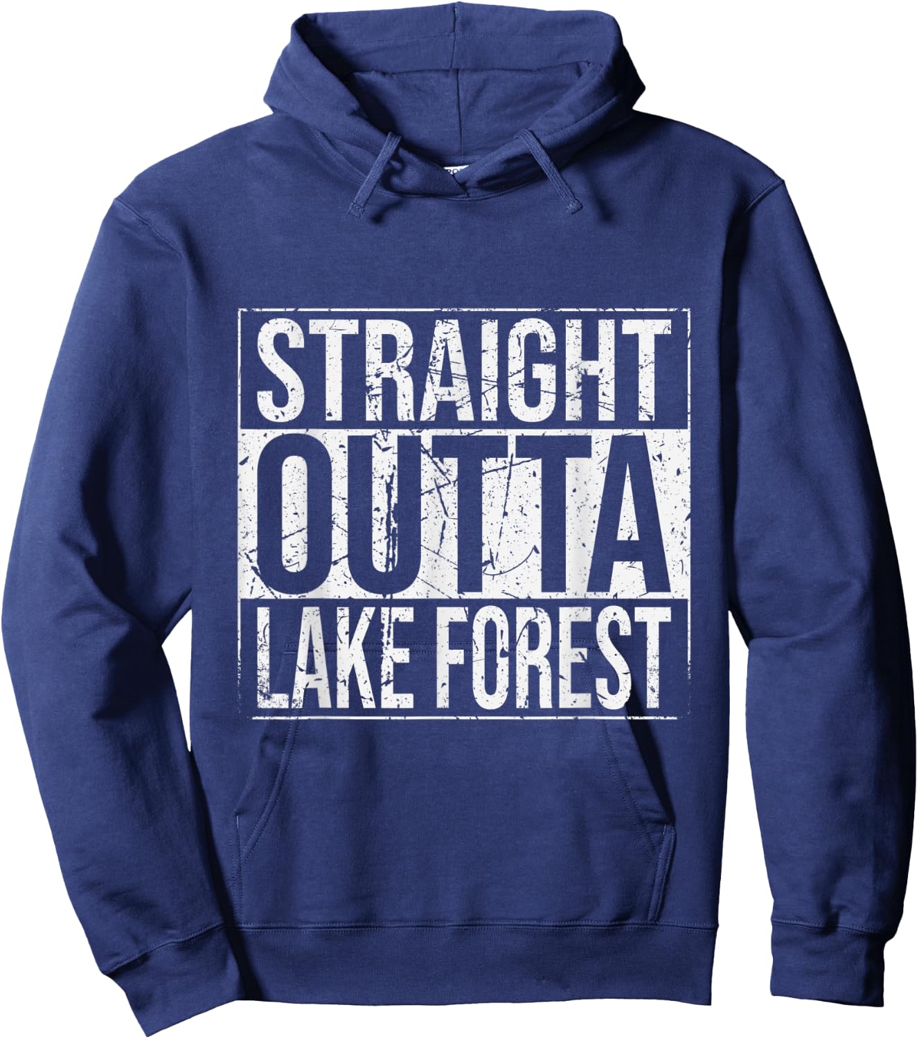 Straight Outta Lake Forest Vintage Hoodie - Hoodie | Navy