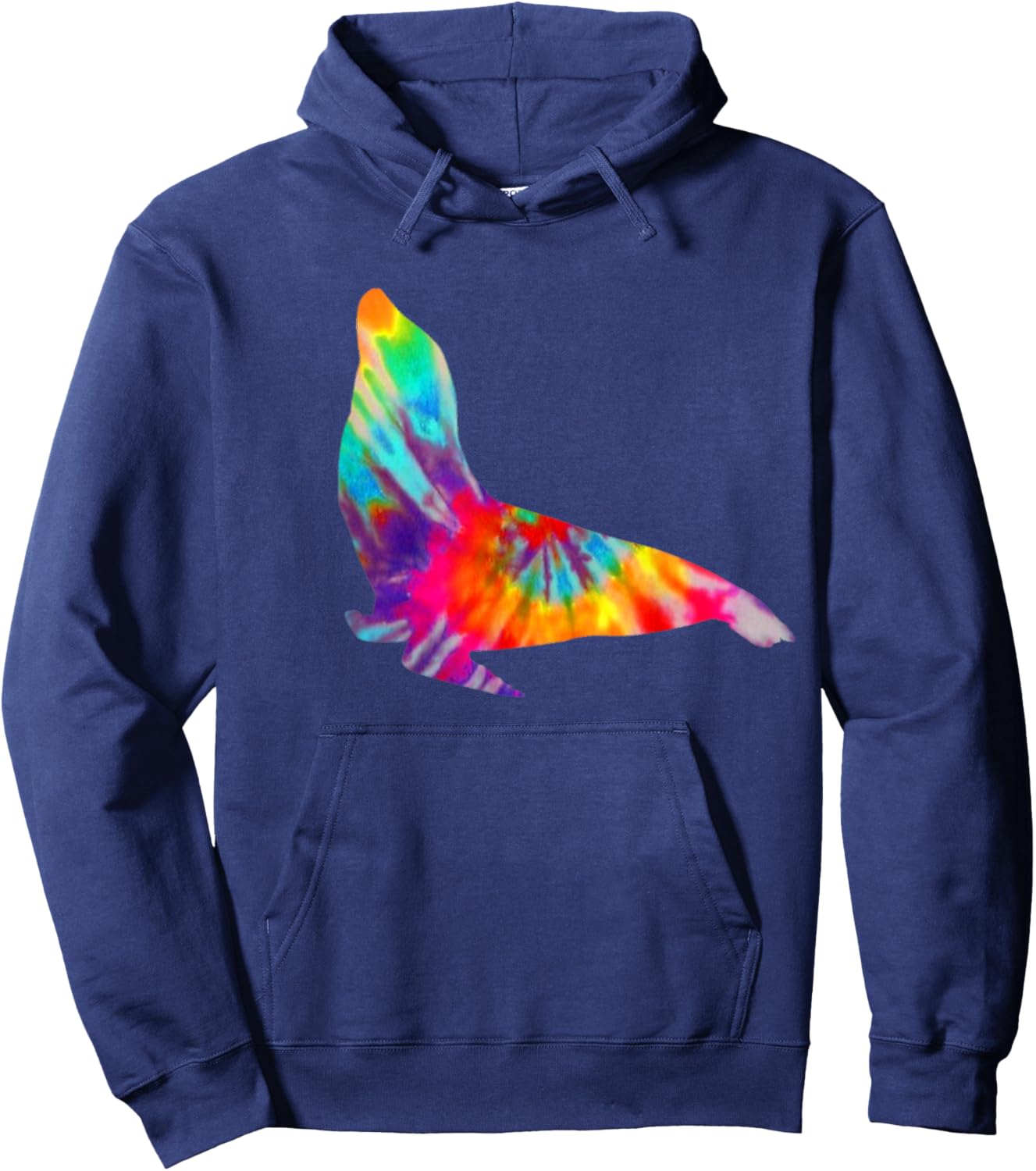 Sea Lion Seal Tie Dye Vintage Hoodie - Hoodie | Navy