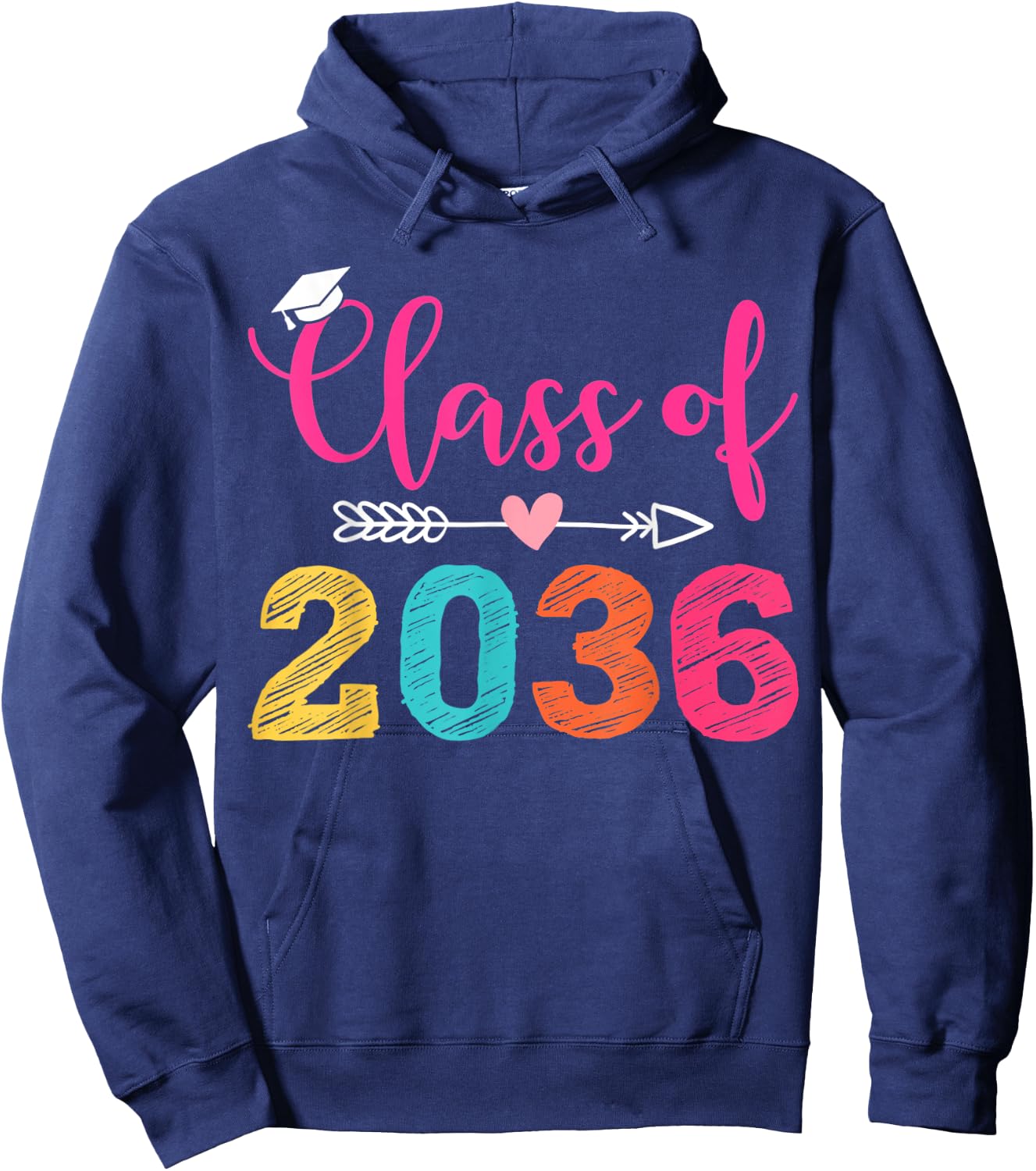Class of 2036 Grow With Me Graduation Hoodie - Hoodie | Navy