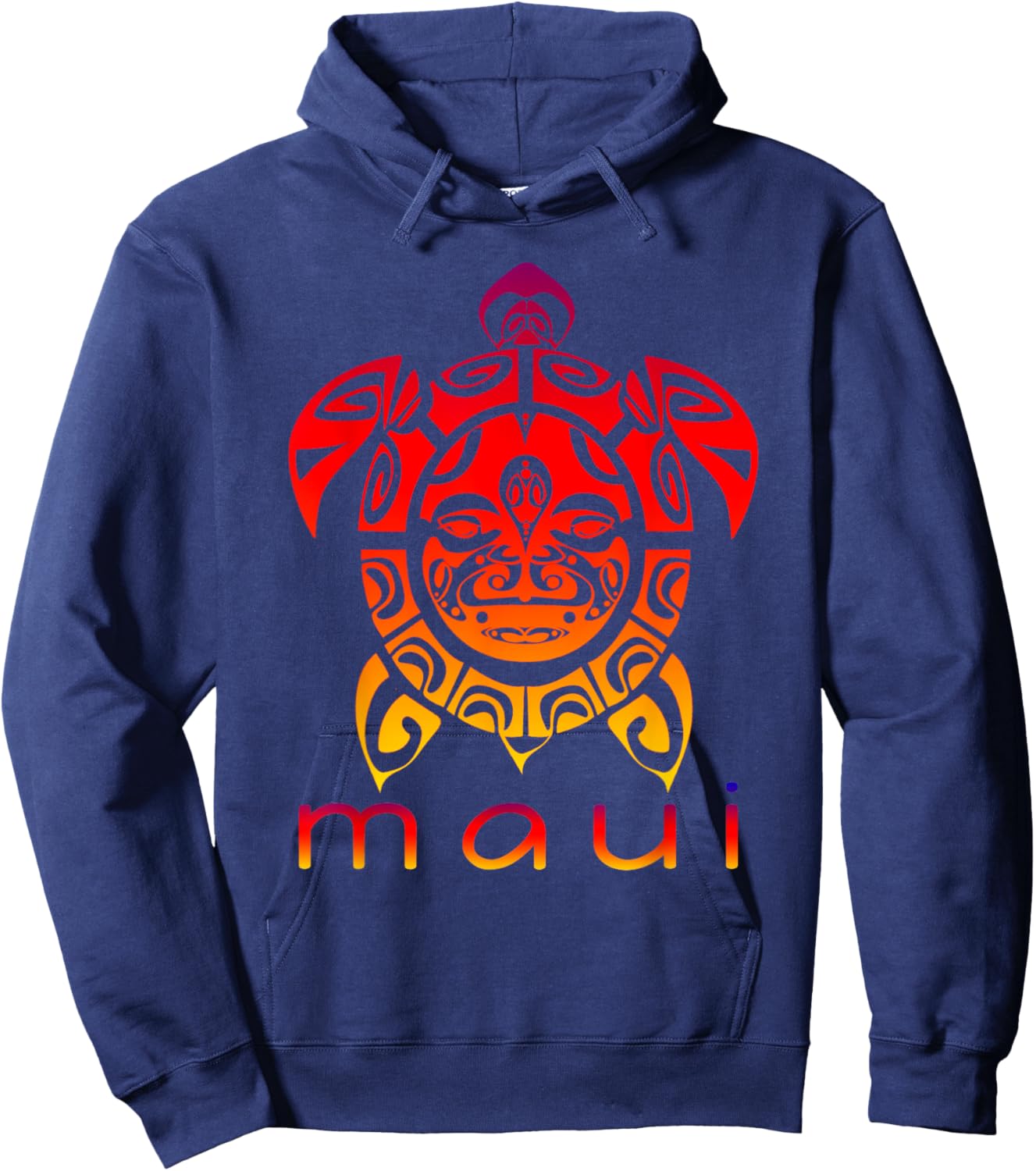 Hawaii Sea Vivid Turtle, Maui Hawaiian Hoodie - Hoodie | Navy