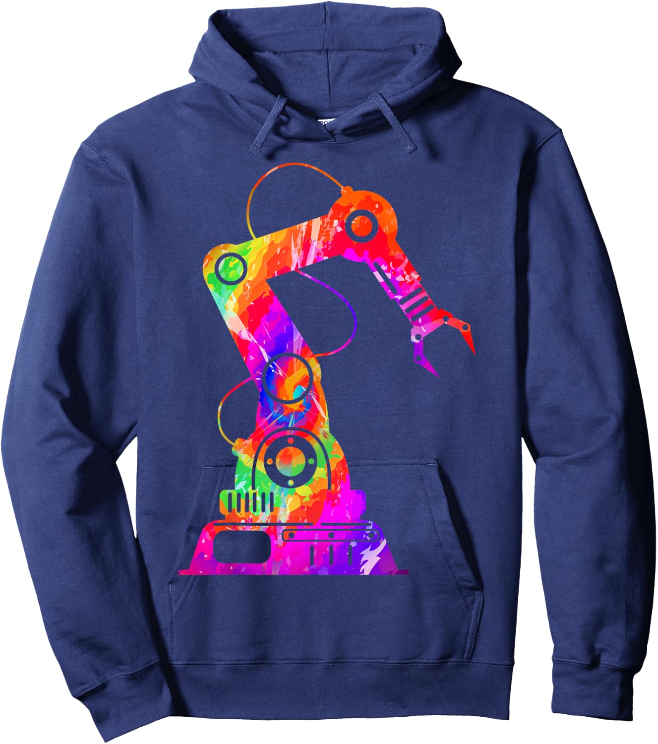 Robot Robotics Engineer Tie Dye 80s 90s Hoodie - Hoodie | Navy