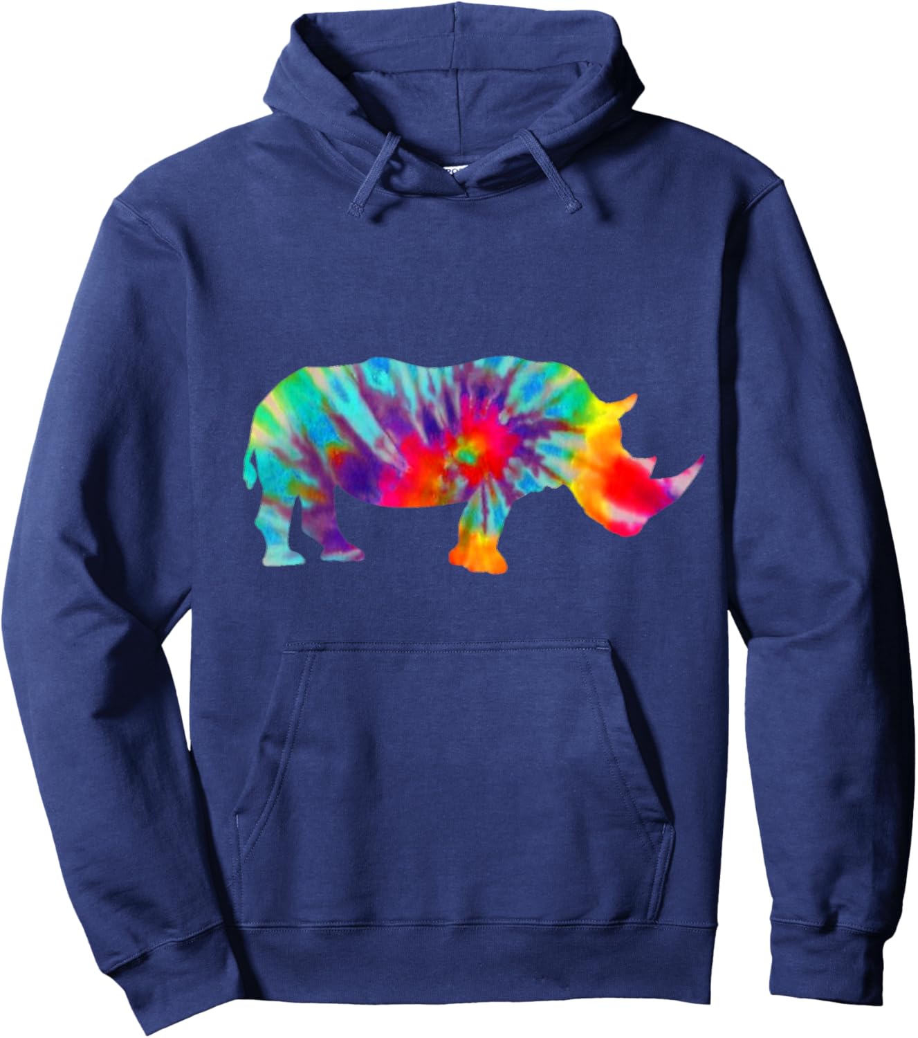 Rhino Tie Dye Vintage Rhino Hoodie - Hoodie | Navy