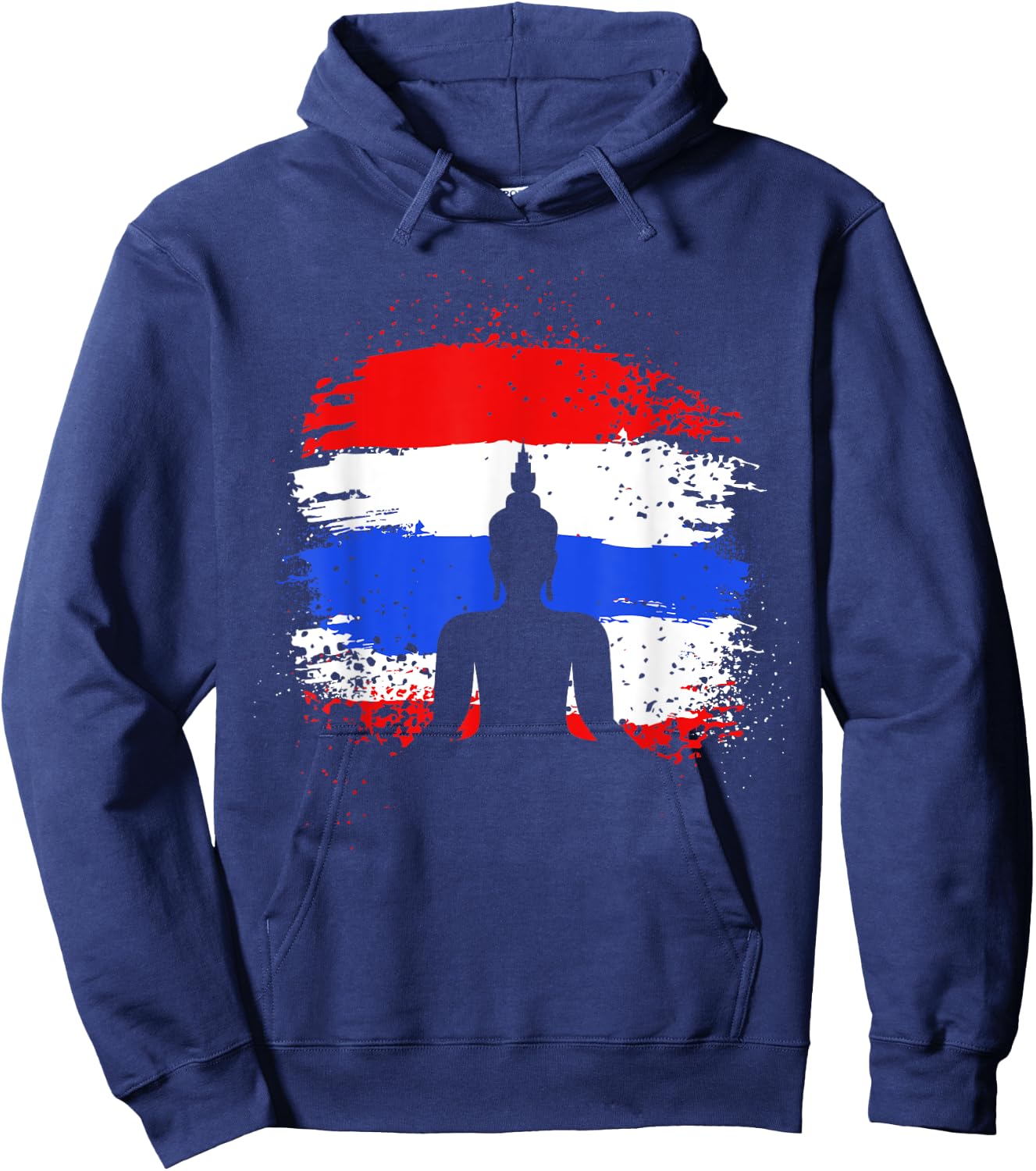 Retro Vacation Thai Buddha Thailand Flag Hoodie - Hoodie | Navy