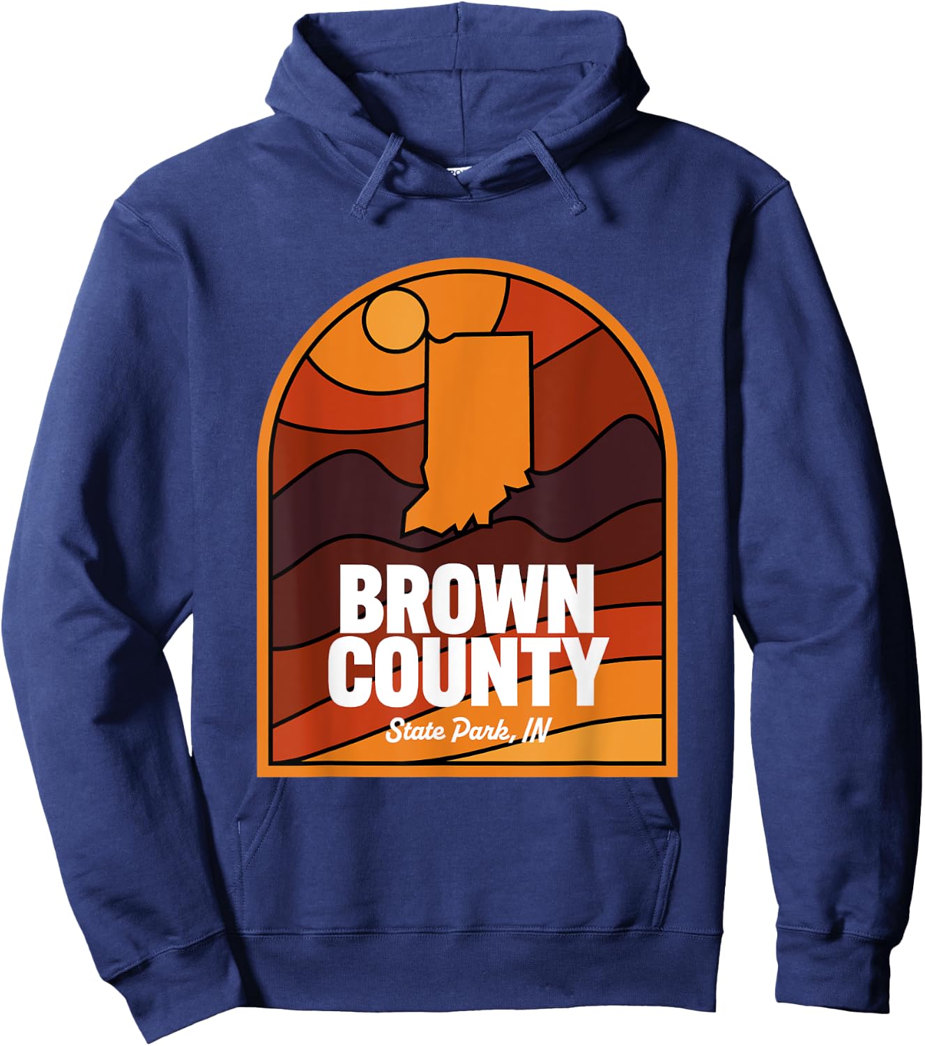Brown County State Park Indiana Hoodie - Hoodie | Navy