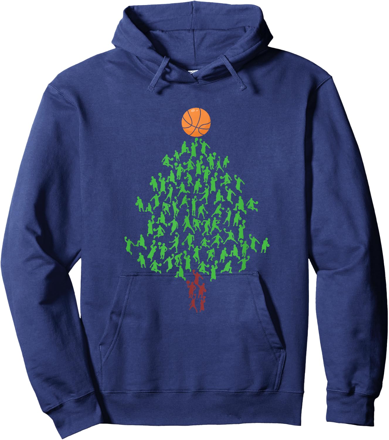 Basketball Player Christmas Tree Hoops Xmas Hoodie - Hoodie | Navy
