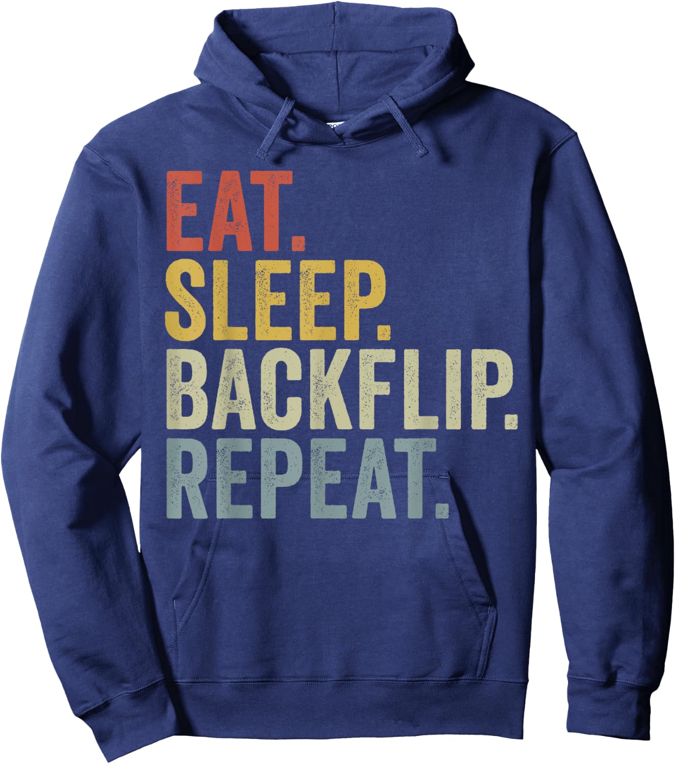 Eat Sleep Backflip Repeat Funny Retro Tricking Hoodie - Hoodie | Navy