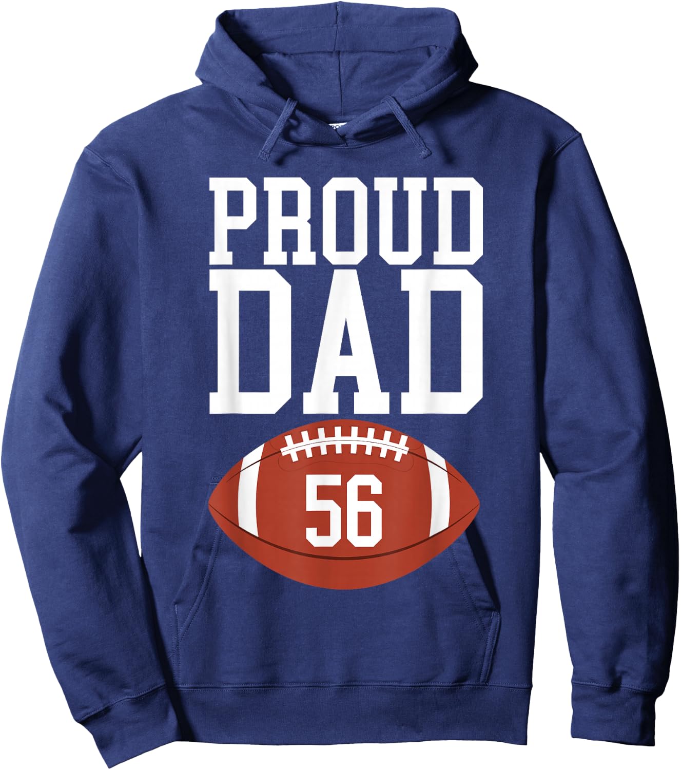 Proud Dad Football Number #56 Hoodie - Hoodie | Navy