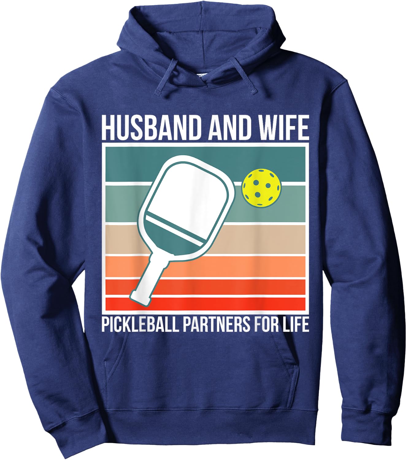 Husband And Wife Pickleball Partners For Life Hoodie - Hoodie | Navy