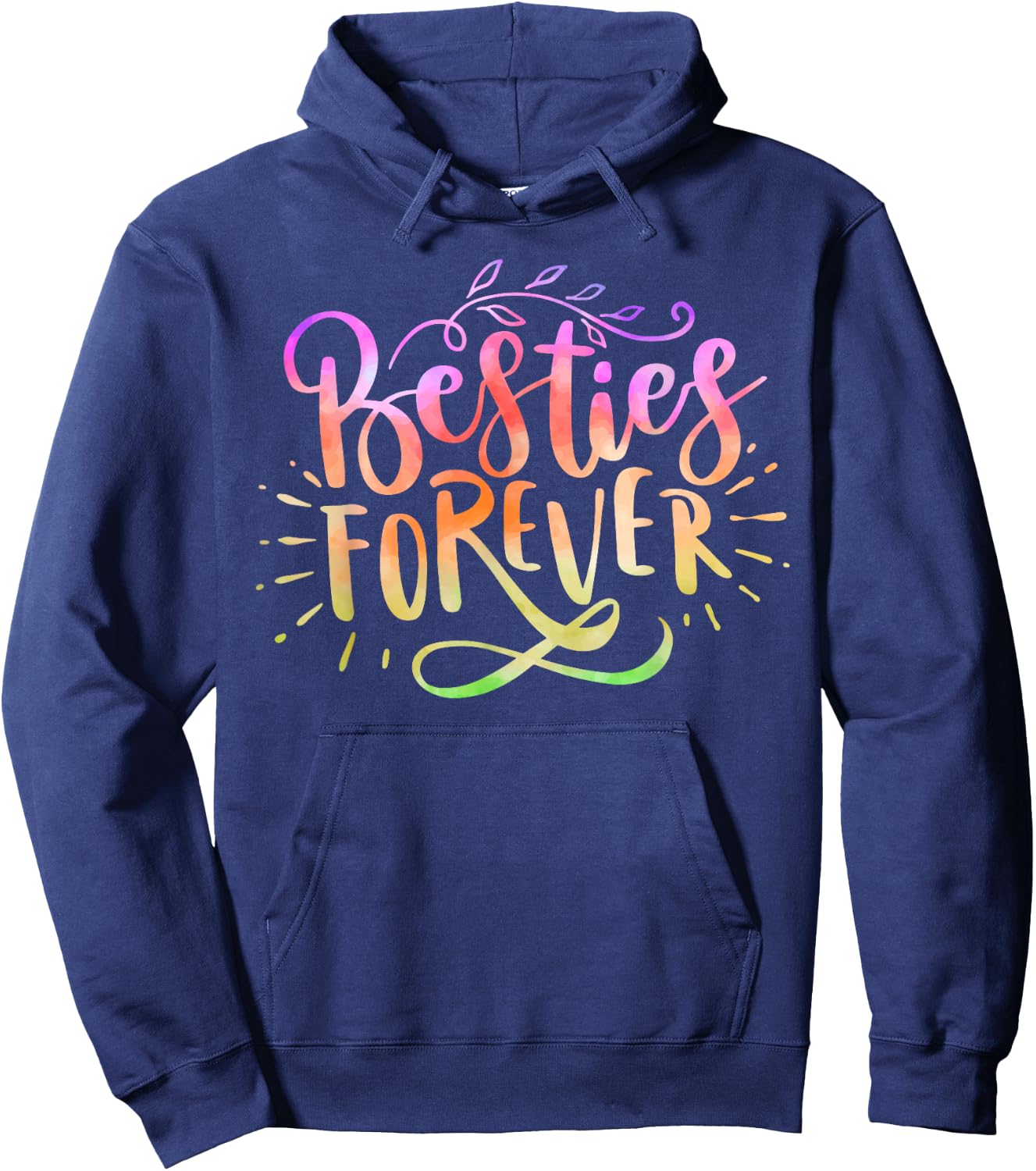 Funny Best Friend Matching Bestie BFF Tie Dye Hoodie - Hoodie | Navy