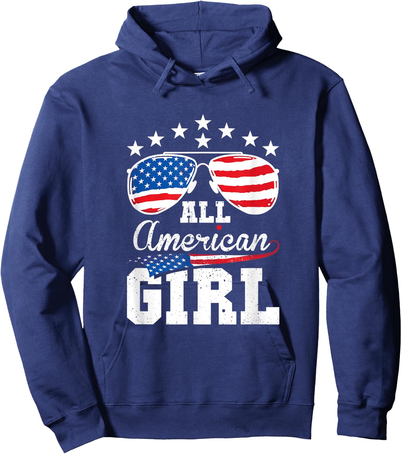 All American Girl 4th of July Matching Family Hoodie - Hoodie | Navy