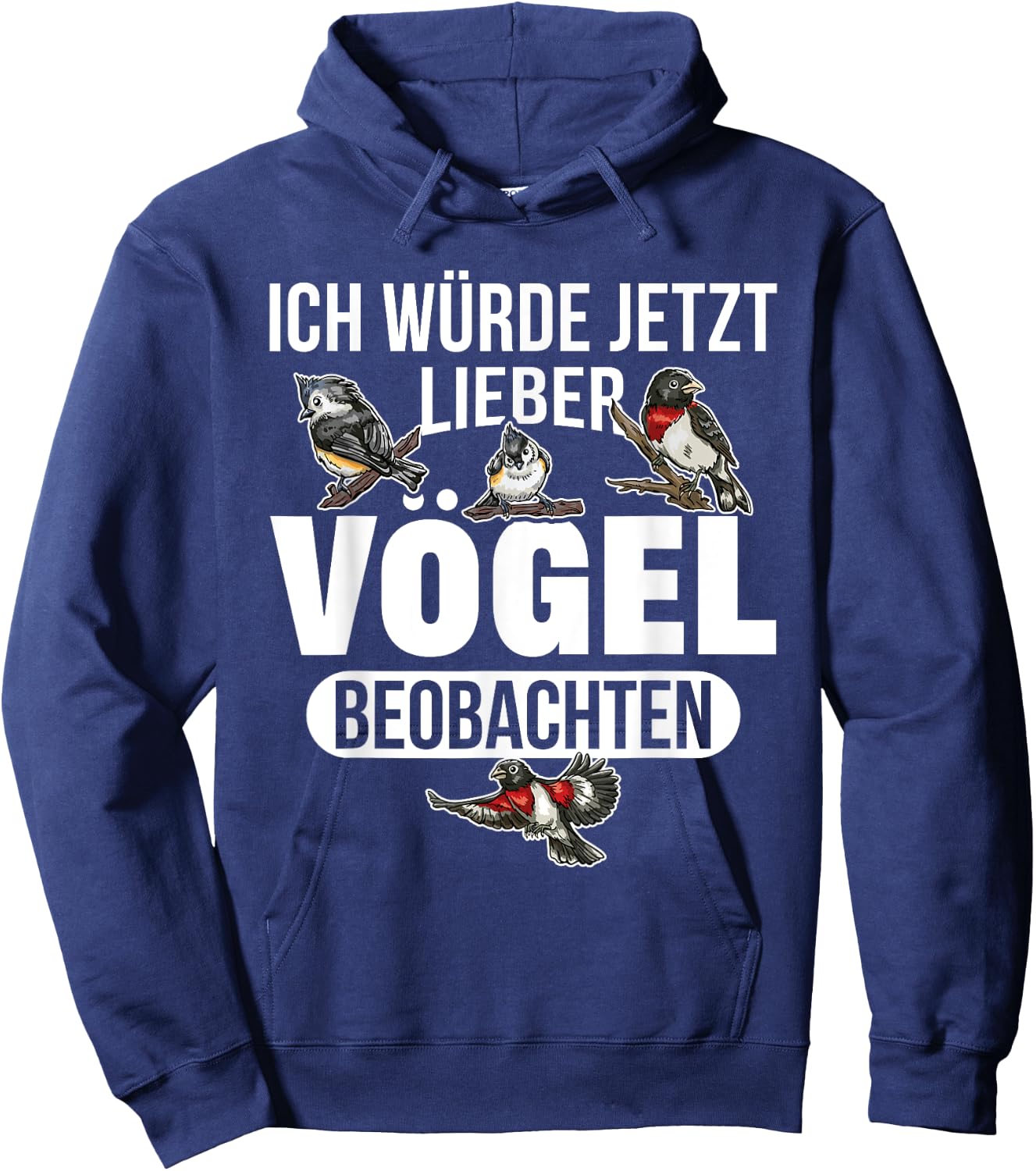 Ornithologe Vogel Ich würde jetzt lieber Vögel Hoodie - Hoodie | Navy