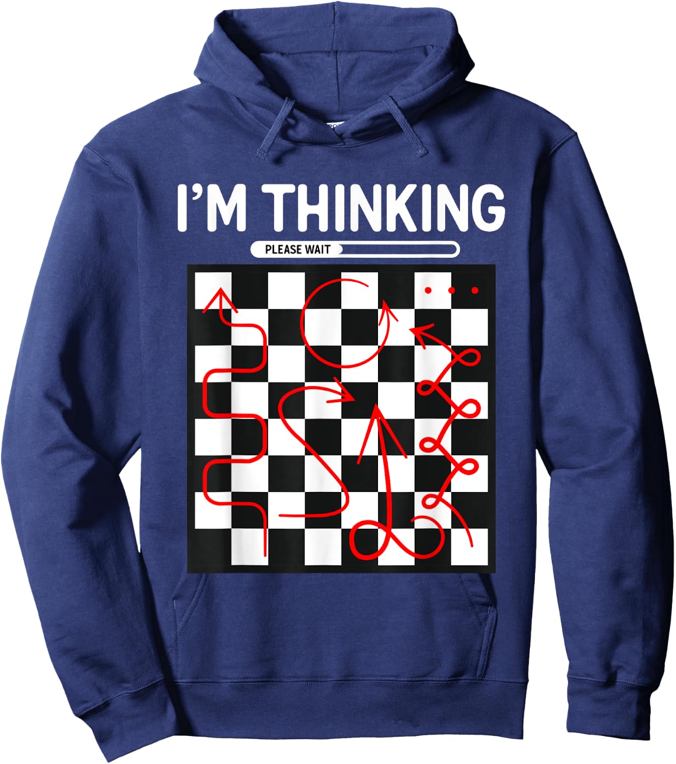 I'm Thinking Chess Apparel - Funny Chess Hoodie - Hoodie | Navy