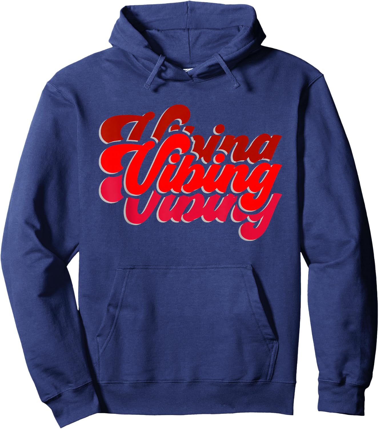 Red Vibing Red Color Graphic Hoodie - Hoodie | Navy
