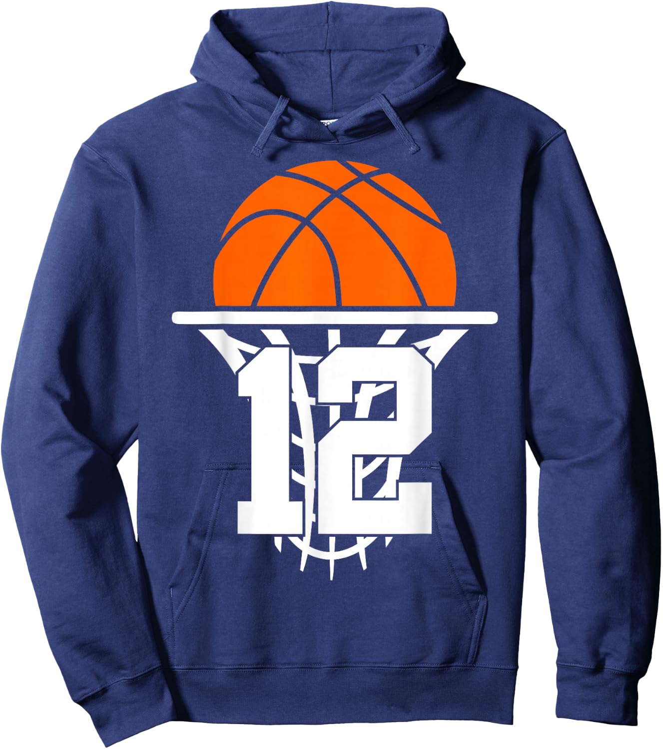 12 Years Basketball 12th Birthday Hoodie - Hoodie | Navy