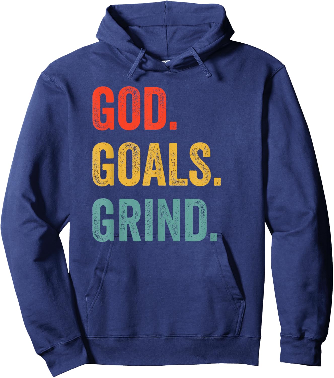 God Goals Grind Christian Workout Fitness Gym Hoodie - Hoodie | Navy